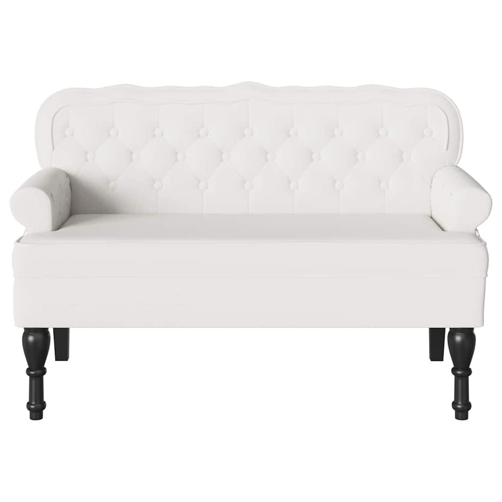 Banc Chesterfield Blanc 119.5 x 64.5 x 75 cm Cuir synthétique - XIOS