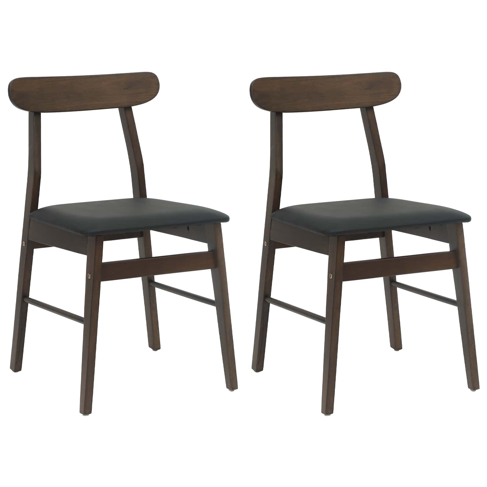 Chaise de salle à manger 2 pcs Marron foncé et Noir - XIOS