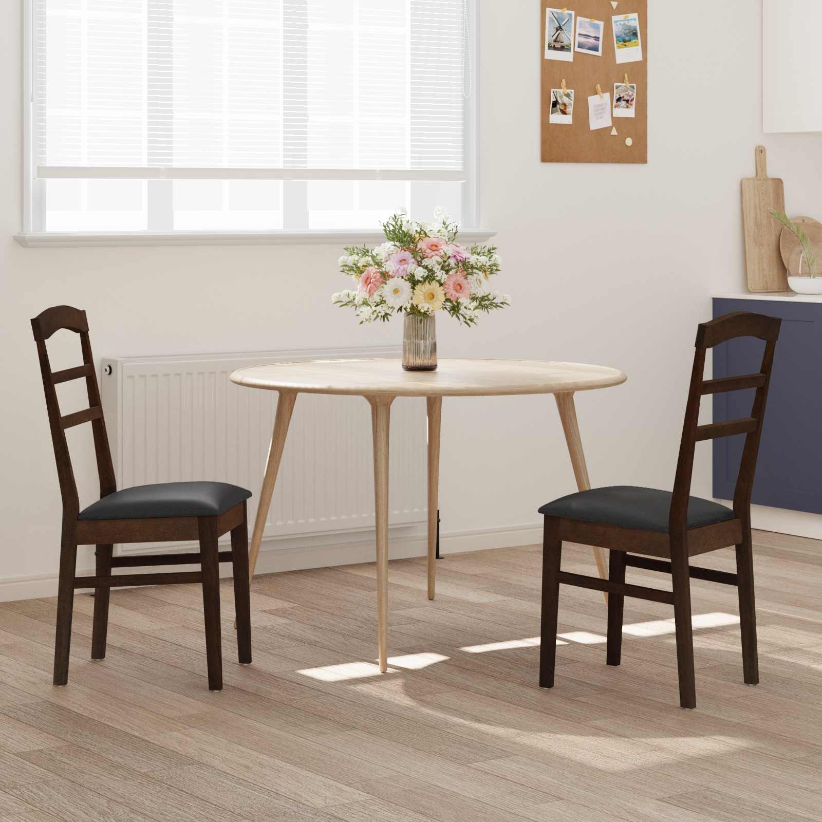 Chaise de salle à manger 2 pcs Marron clair et noir - XIOS