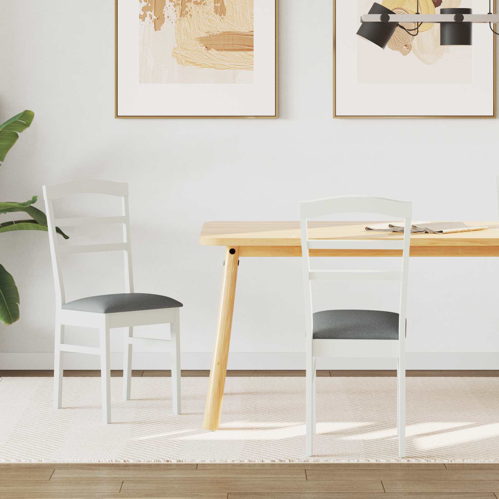 Chaise de salle à manger 2 pcs Blanc et Gris - XIOS