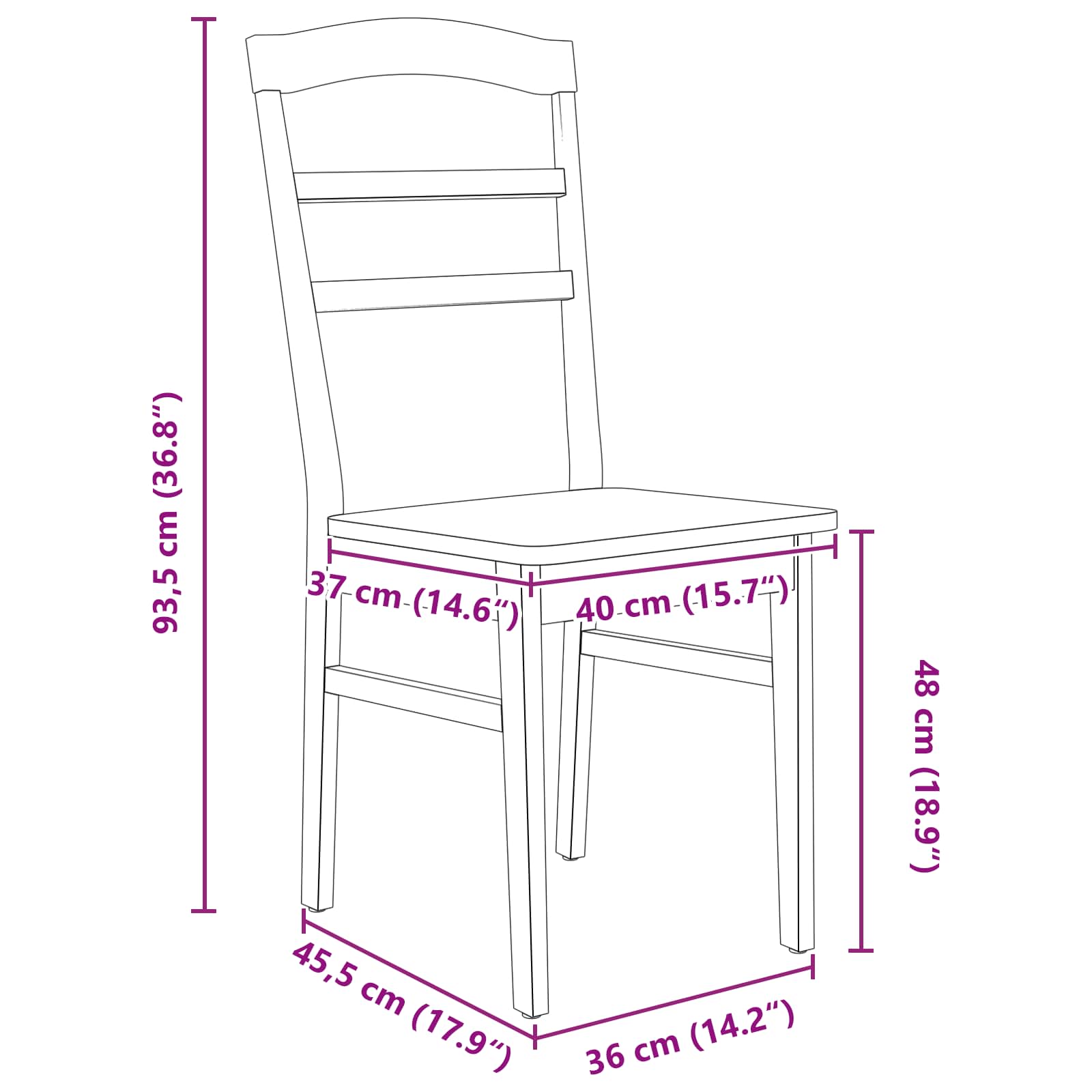Chaise de salle à manger 2 pcs Blanc et Naturel - XIOS