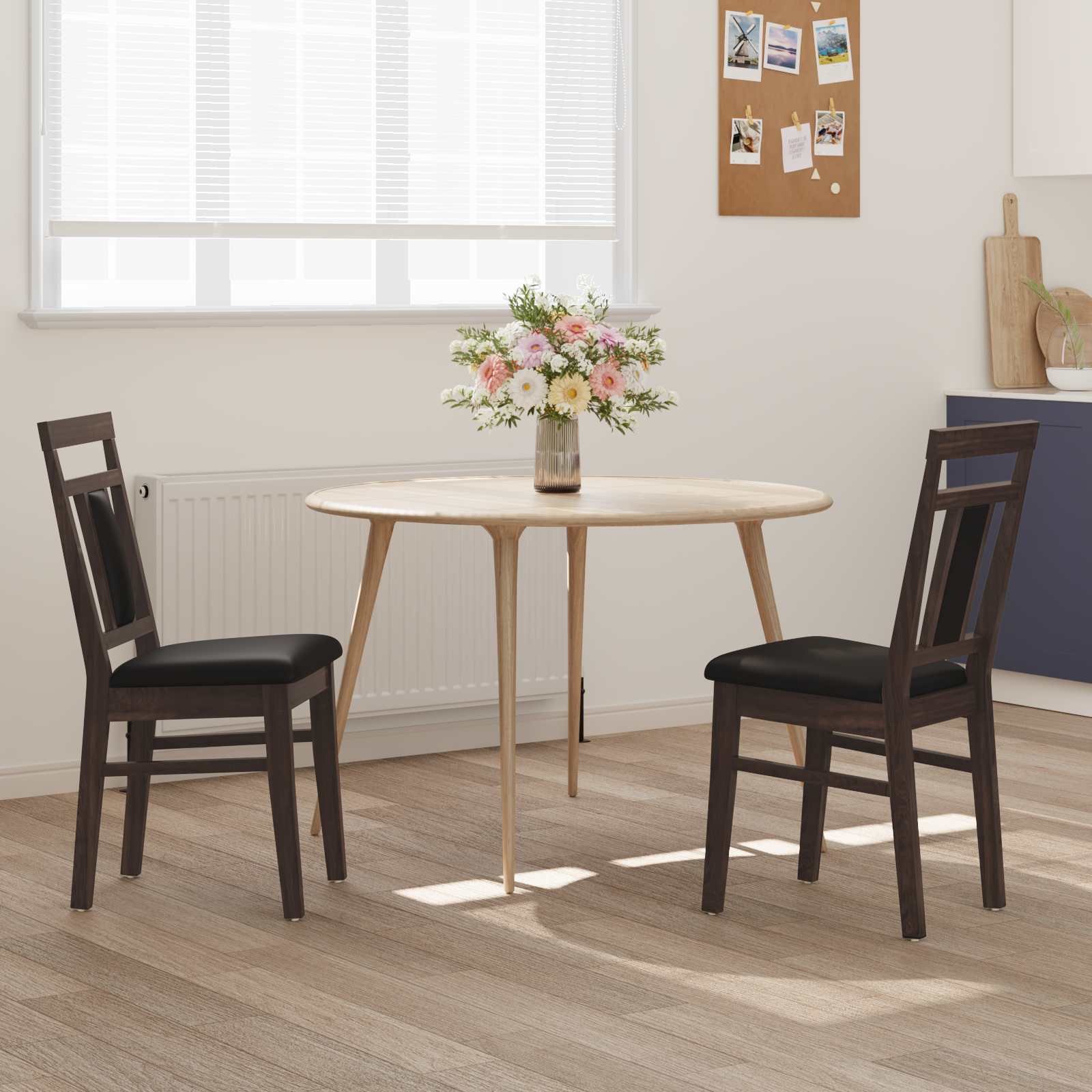 Chaise de salle à manger 2 pcs Marron clair et noir - XIOS