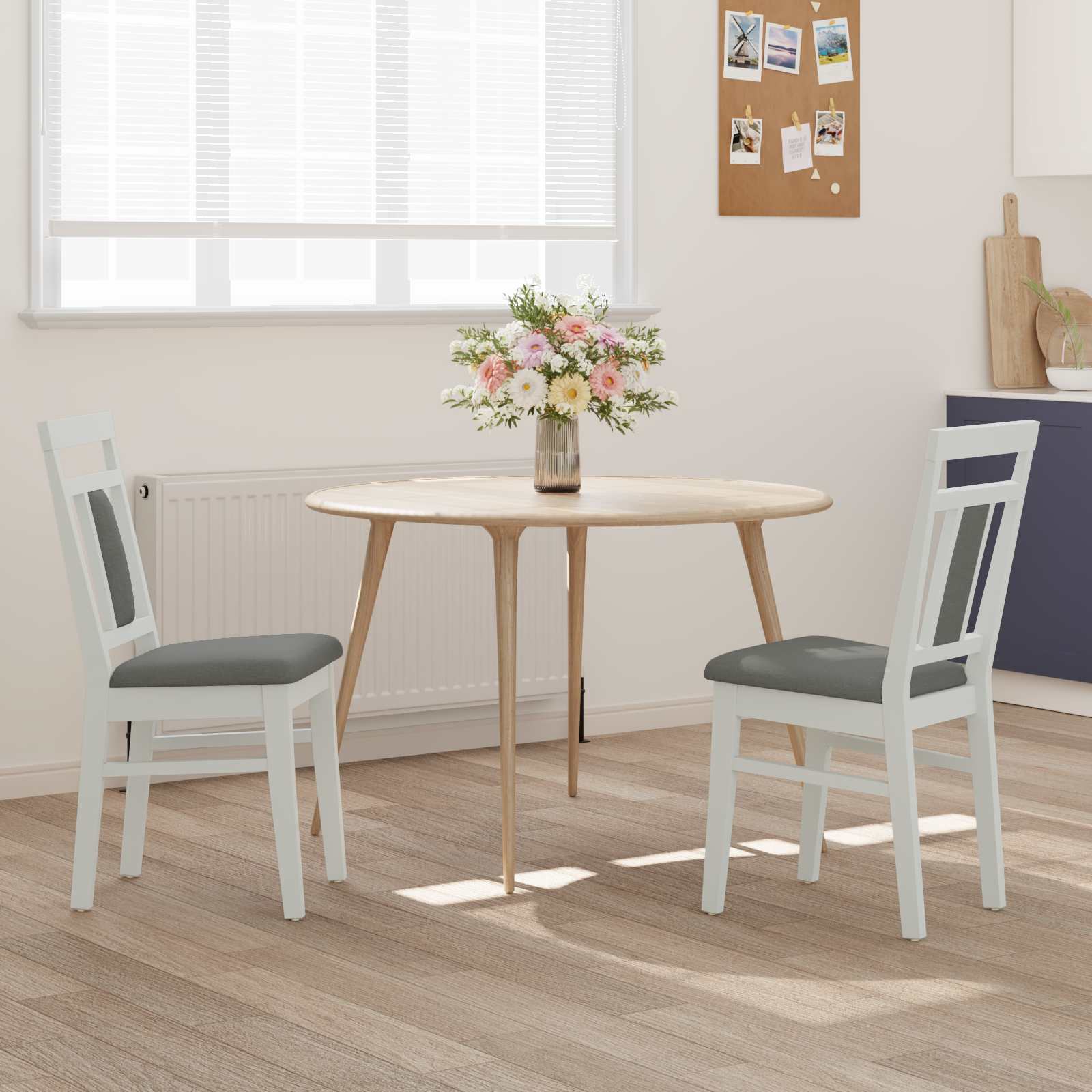 Chaise de salle à manger 2 pcs Blanc et Gris - XIOS