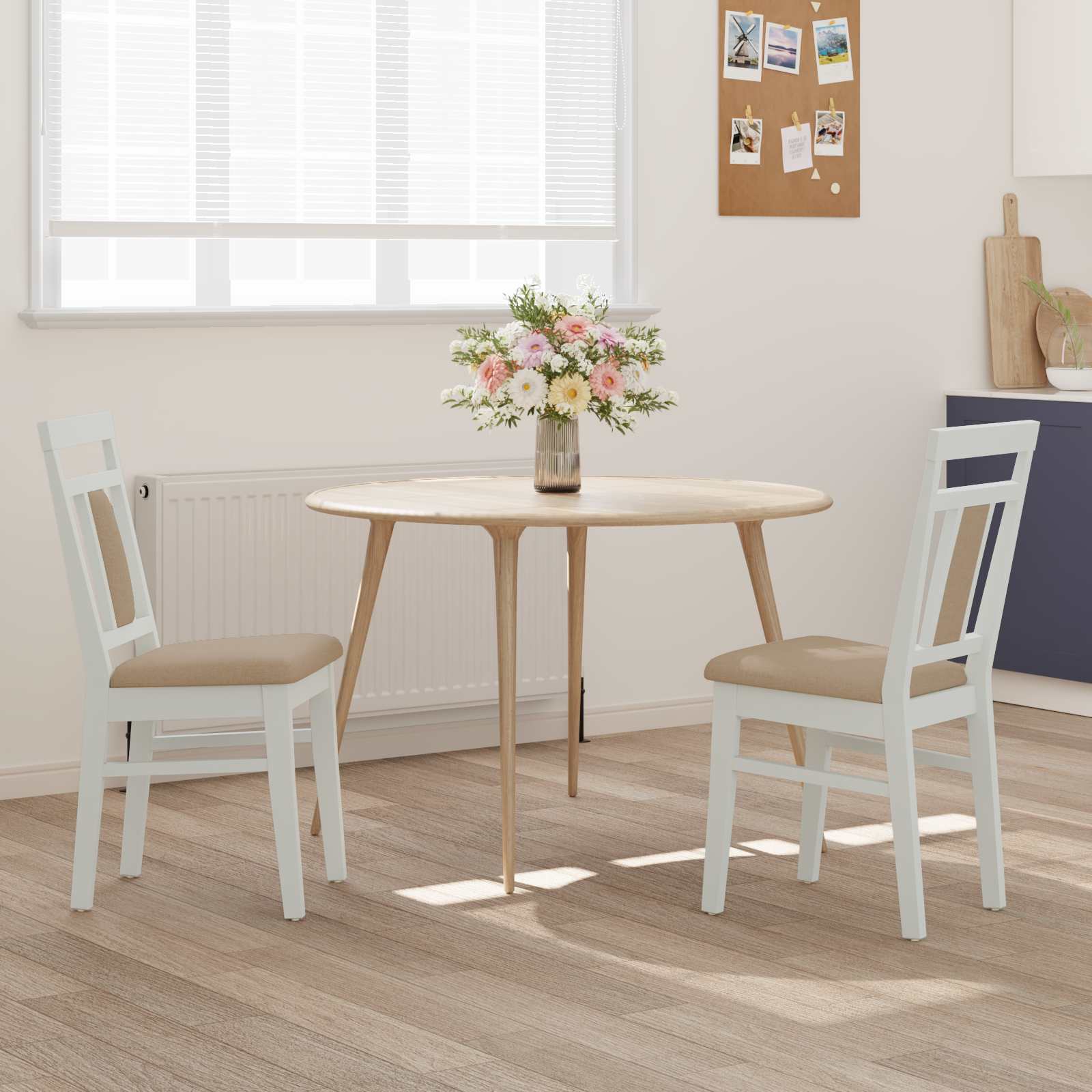 Chaise de salle à manger 2 pcs Blanc et marron - XIOS