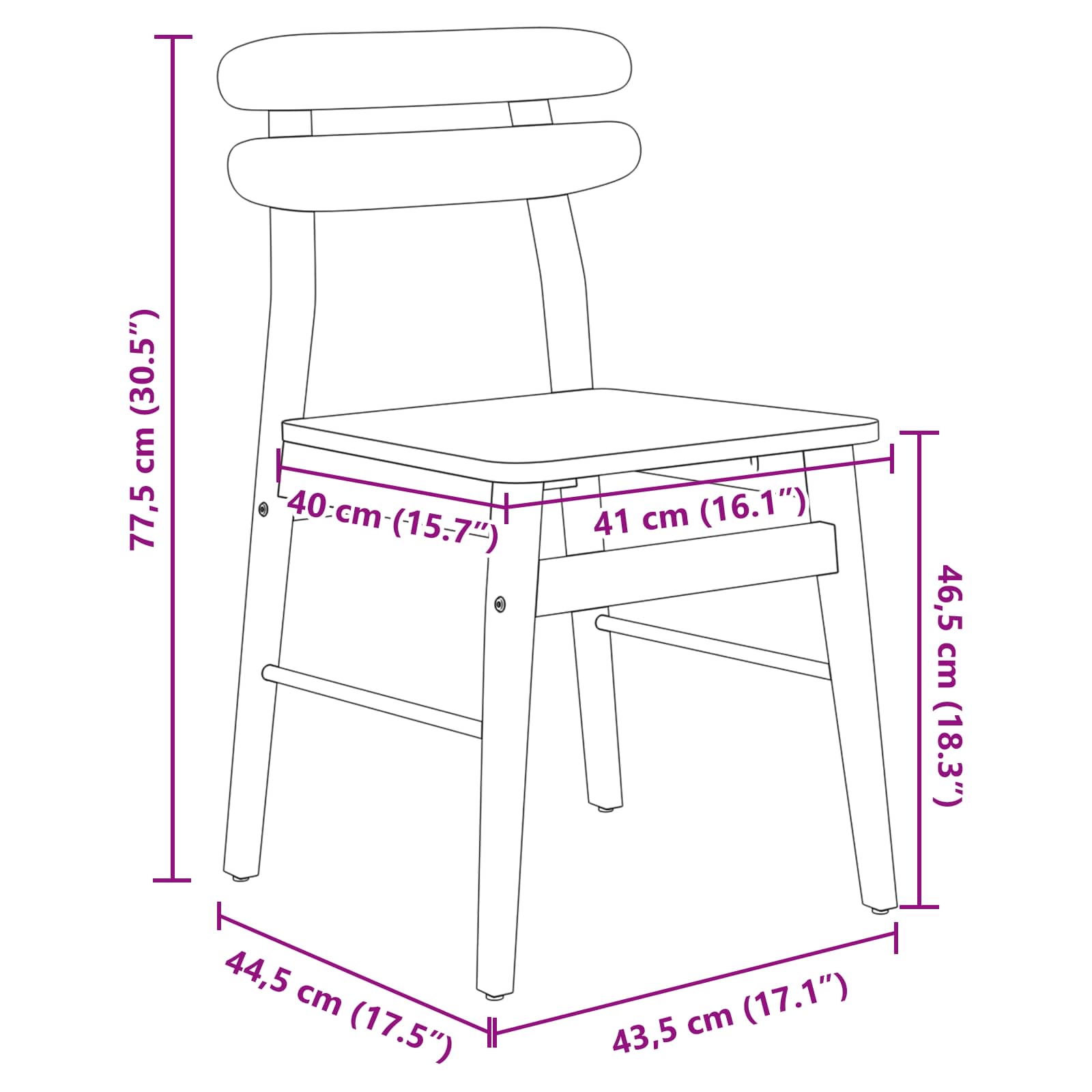 Chaise de salle à manger 2 pcs Blanc et Naturel - XIOS