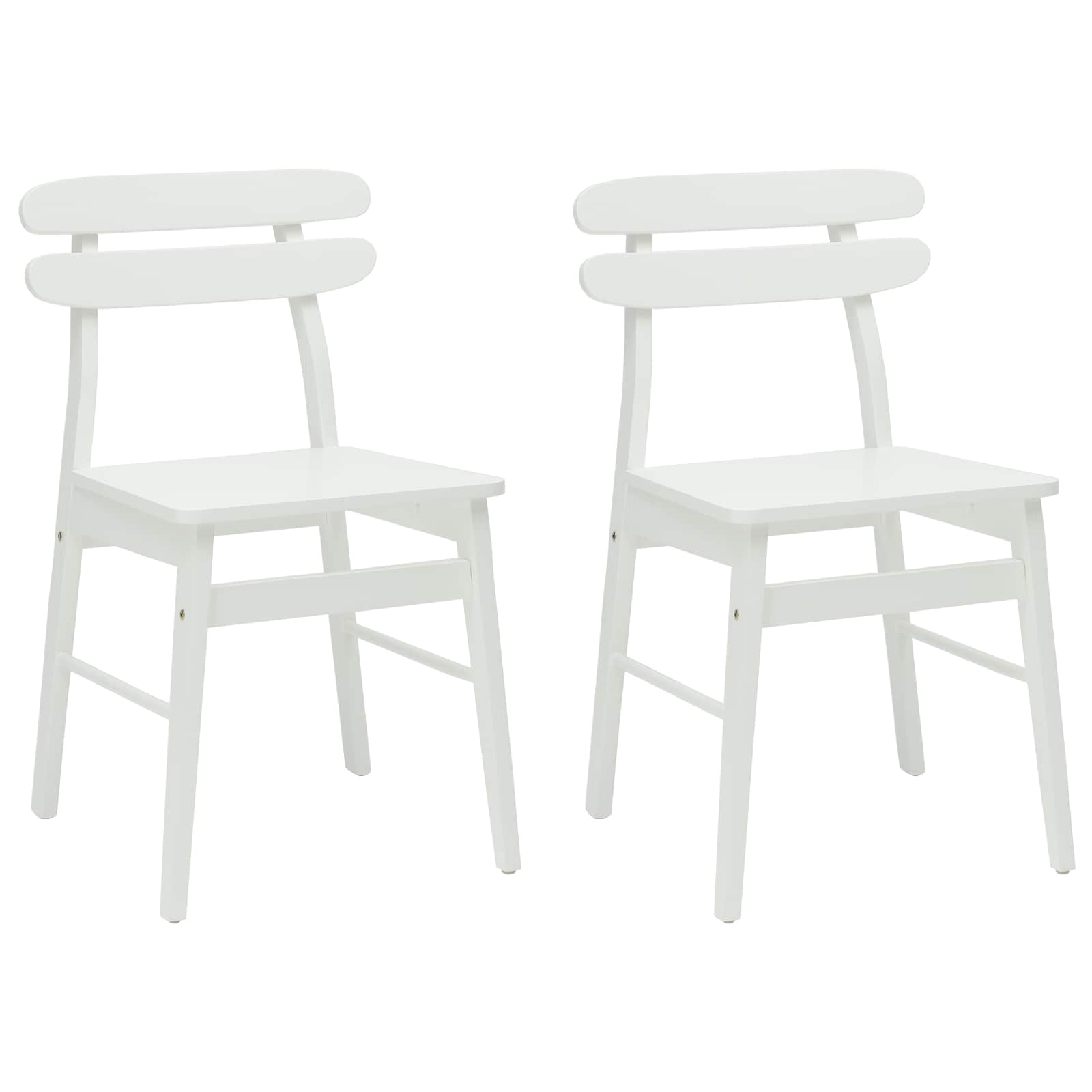 Chaise de salle à manger 2 pcs Blanc Bois de Caoutchouc Massif - XIOS