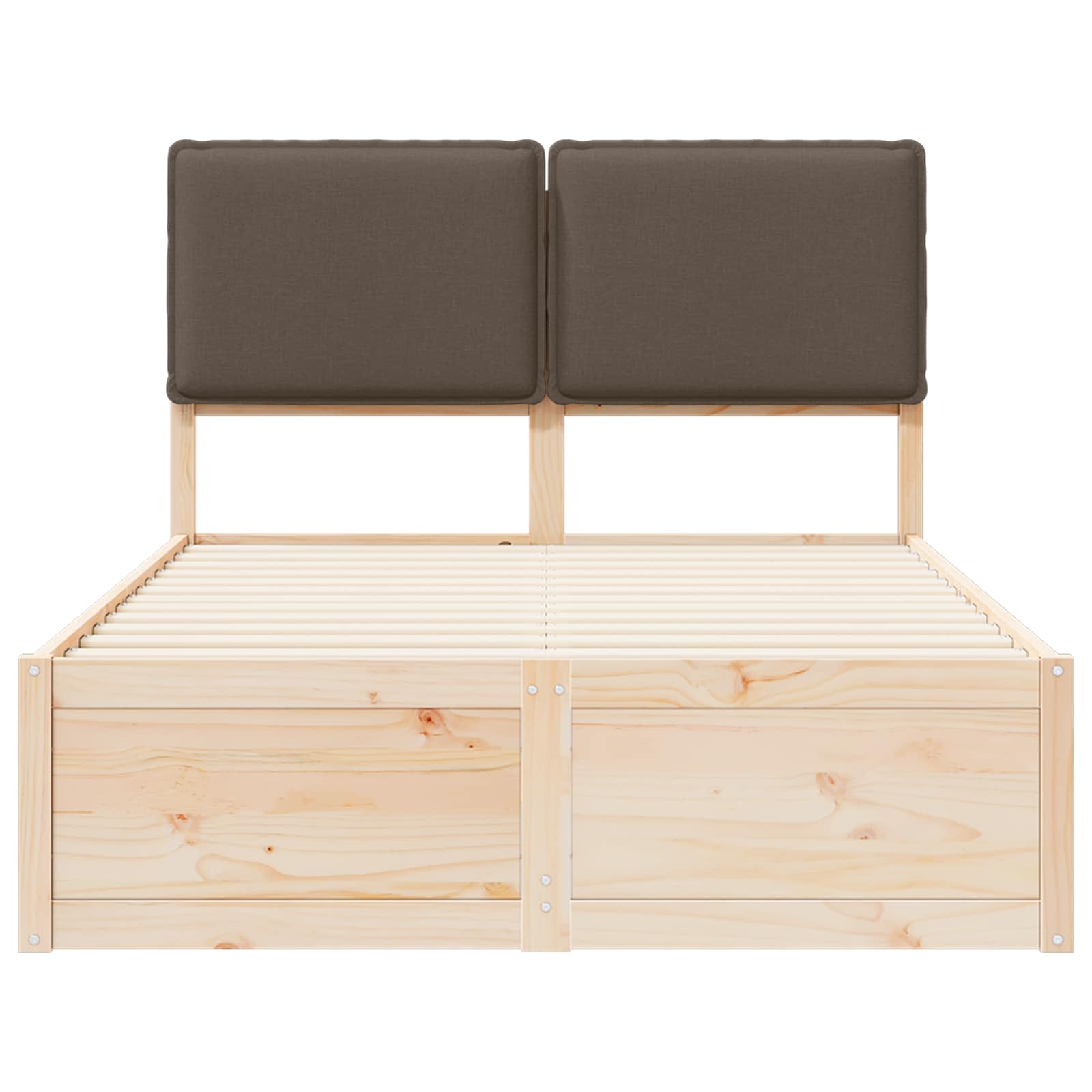 Cadre de lit avec tête de lit rembourrée Taupe 120 x 190 cm - XIOS