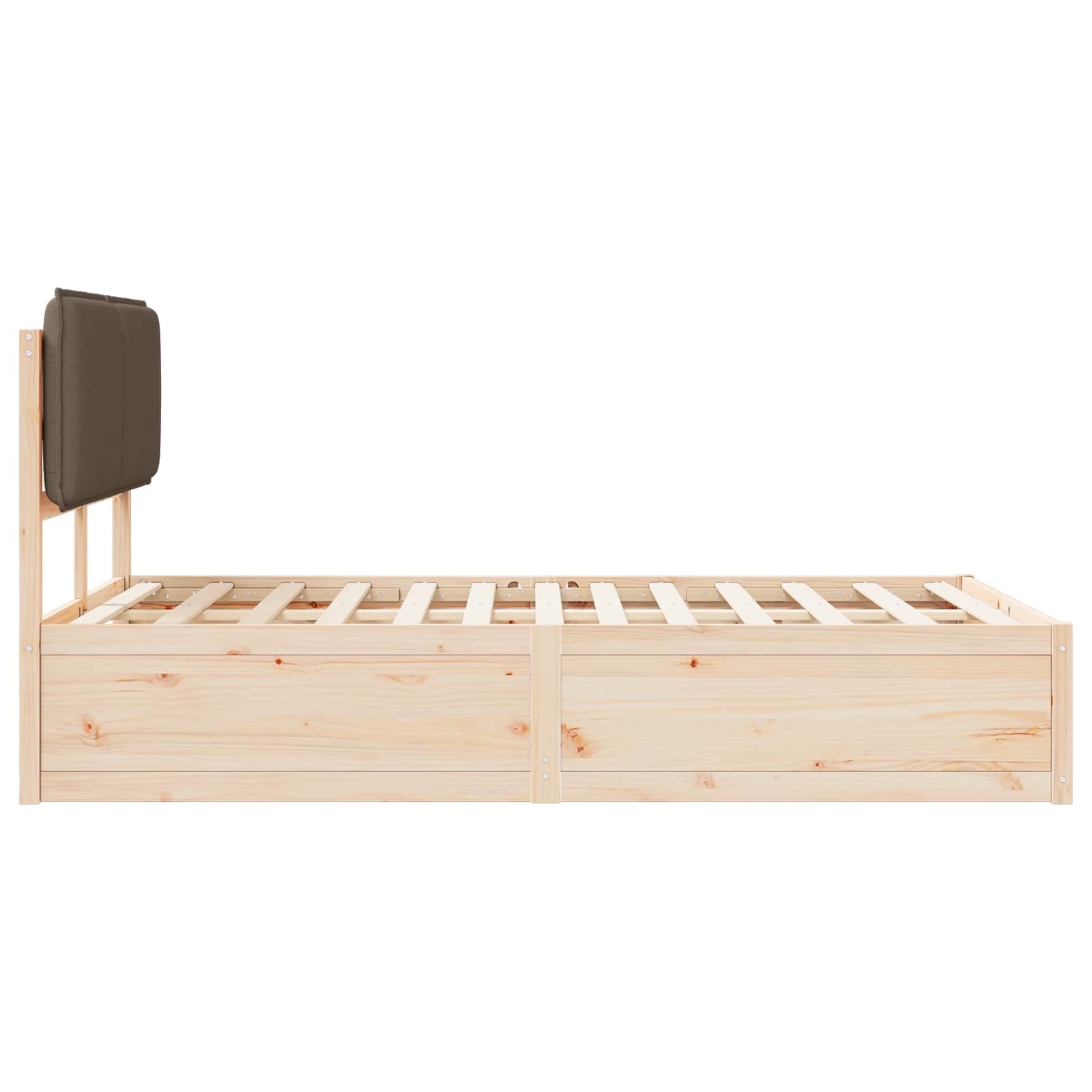 Cadre de lit avec tête de lit rembourrée Taupe 120 x 190 cm - XIOS