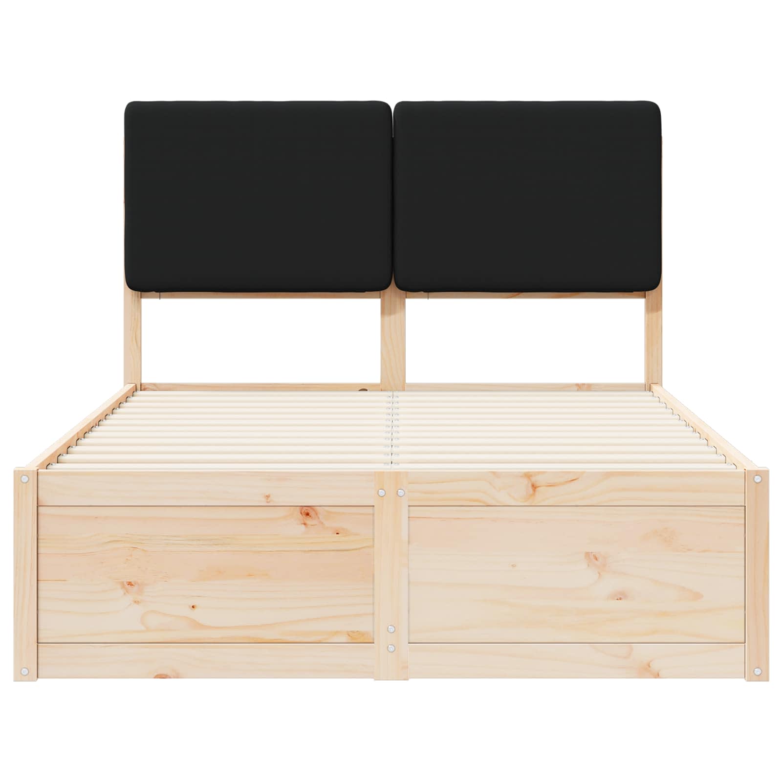 Cadre de lit avec tête de lit rembourrée Noir 120 x 190 cm - XIOS