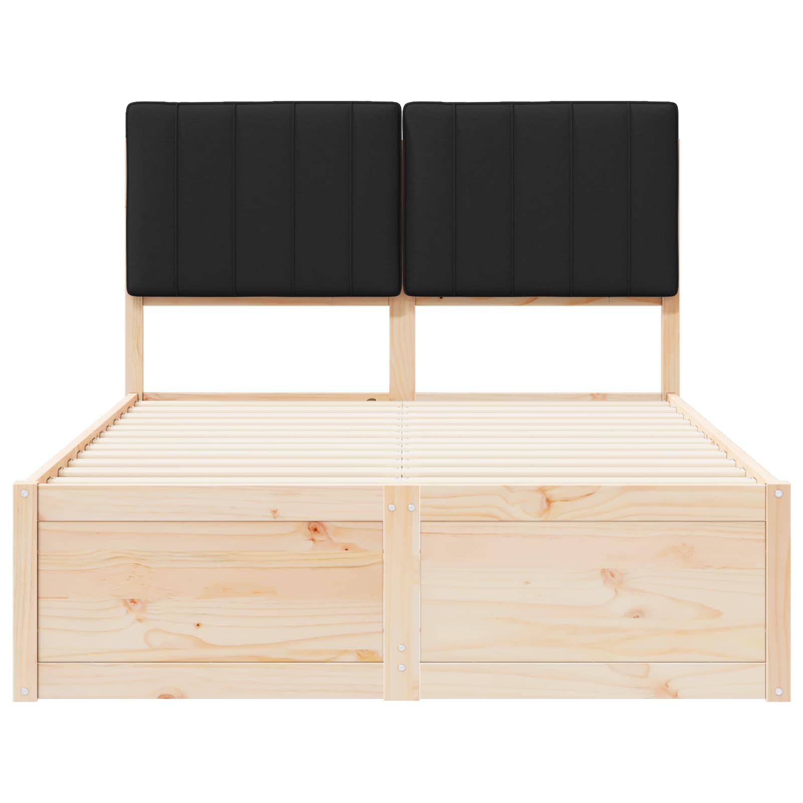 Cadre de lit avec tête de lit rembourrée Noir 120 x 190 cm - XIOS