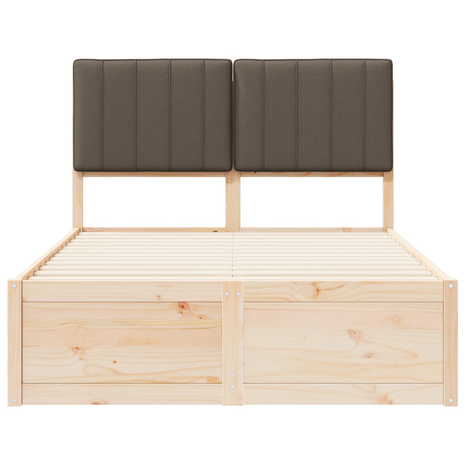Cadre de lit avec tête de lit rembourrée Taupe 120 x 190 cm - XIOS