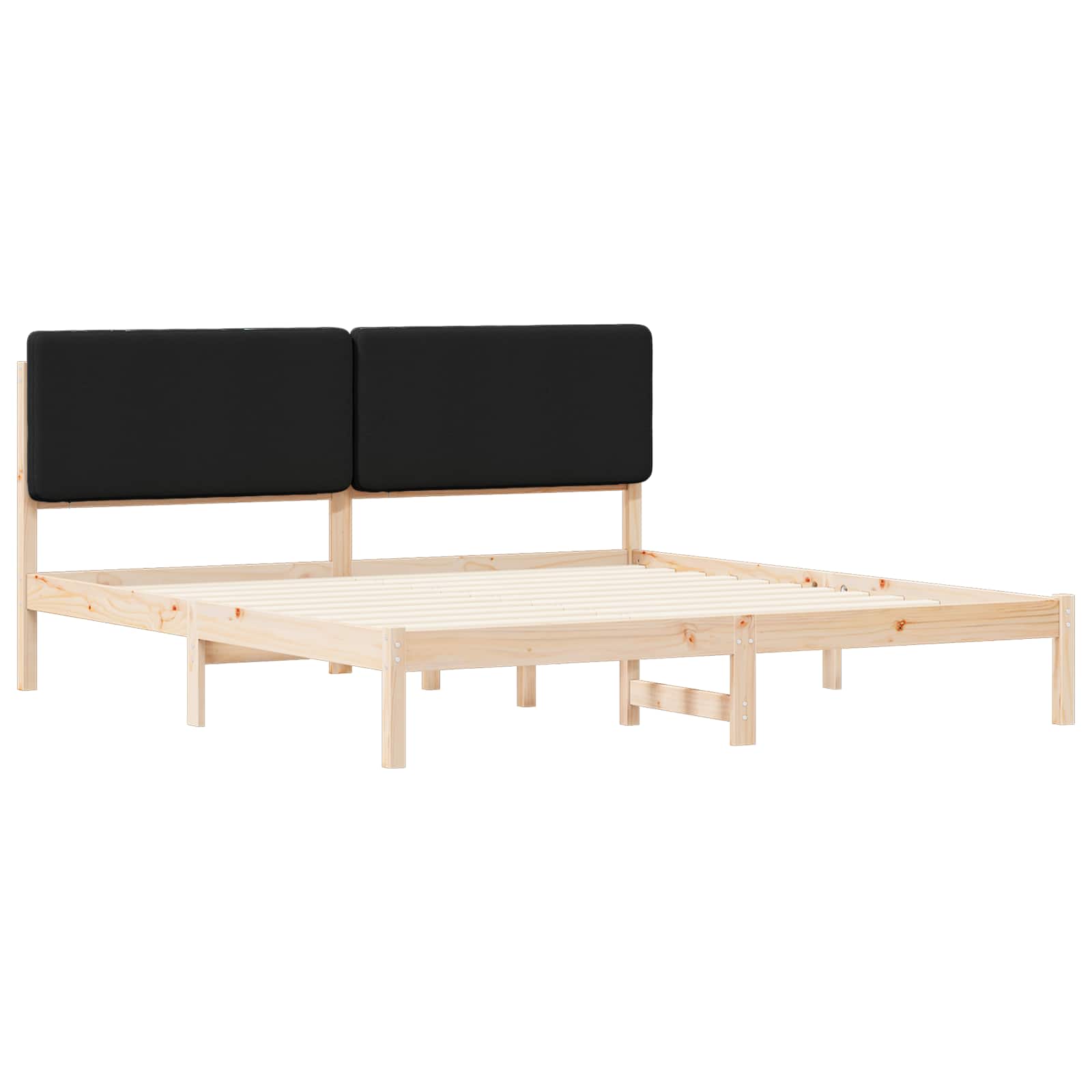Cadre de lit avec tête de lit rembourrée Noir 200 x 200 cm - XIOS