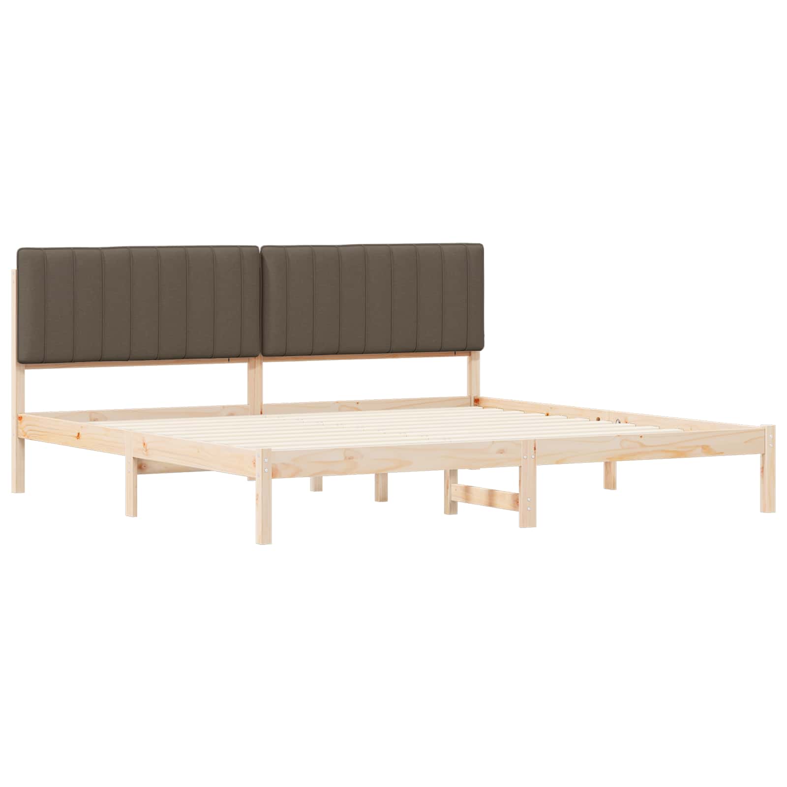 Cadre de lit avec tête de lit rembourrée Taupe 200 x 200 cm - XIOS