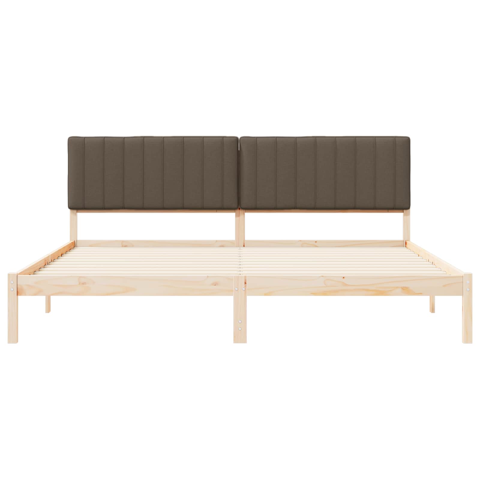 Cadre de lit avec tête de lit rembourrée Taupe 200 x 200 cm - XIOS
