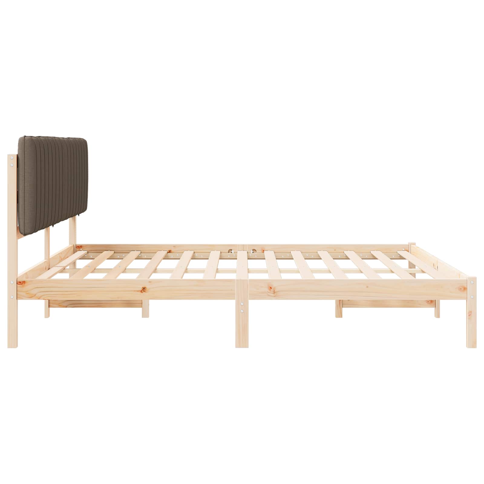 Cadre de lit avec tête de lit rembourrée Taupe 200 x 200 cm - XIOS