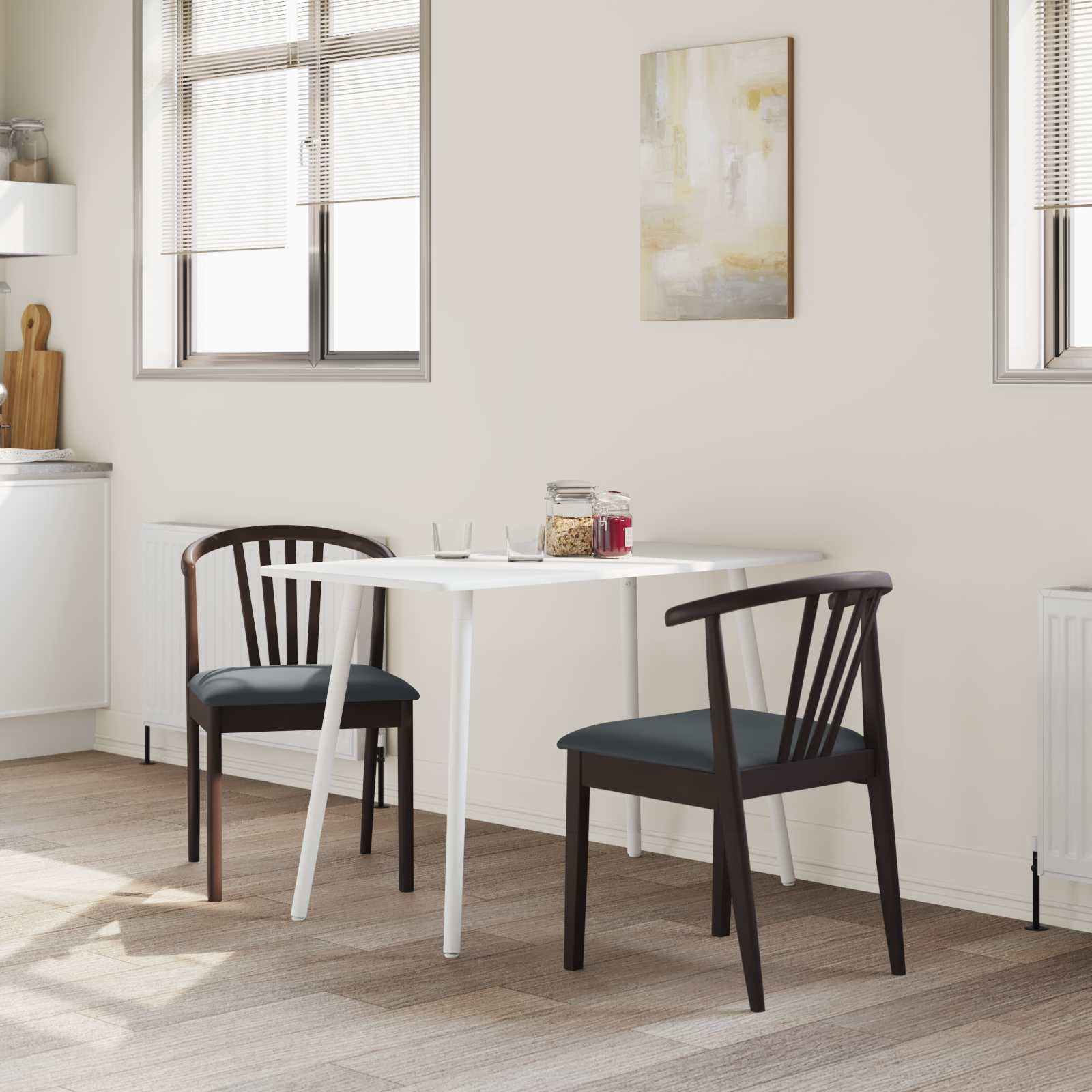 Chaise de salle à manger 2 pcs Marron clair et noir - XIOS