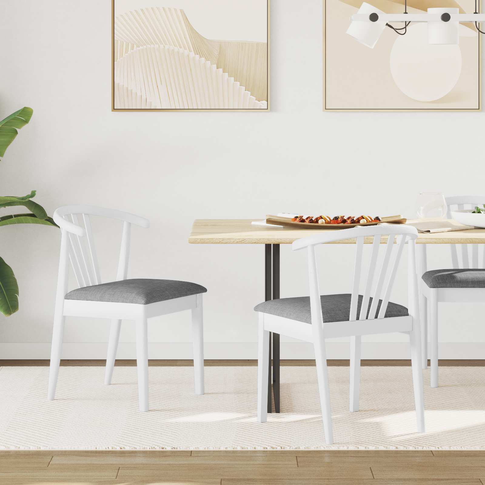 Chaise de salle à manger 2 pcs Blanc et Gris - XIOS
