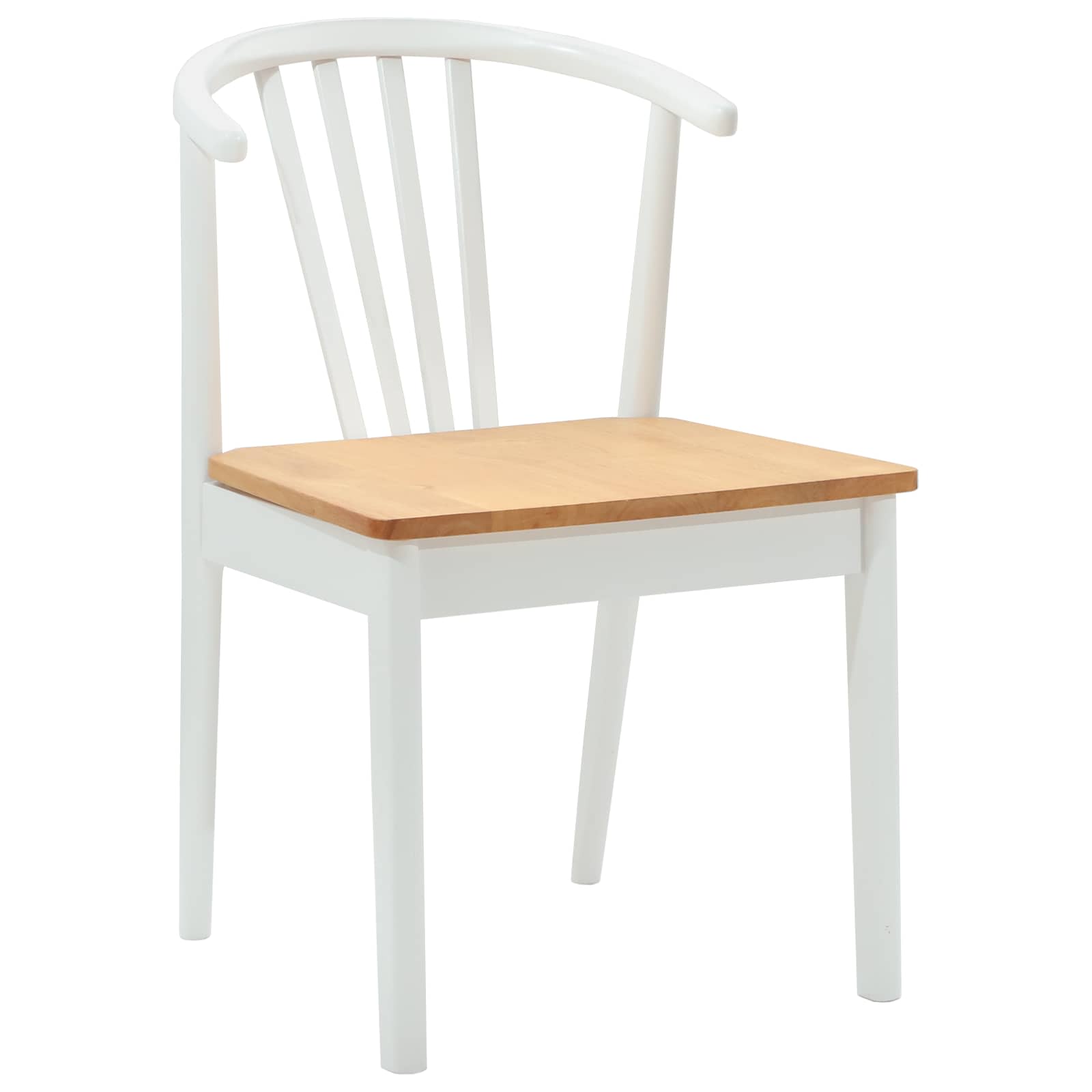 Chaise de salle à manger 2 pc Bois de caoutchouc massif