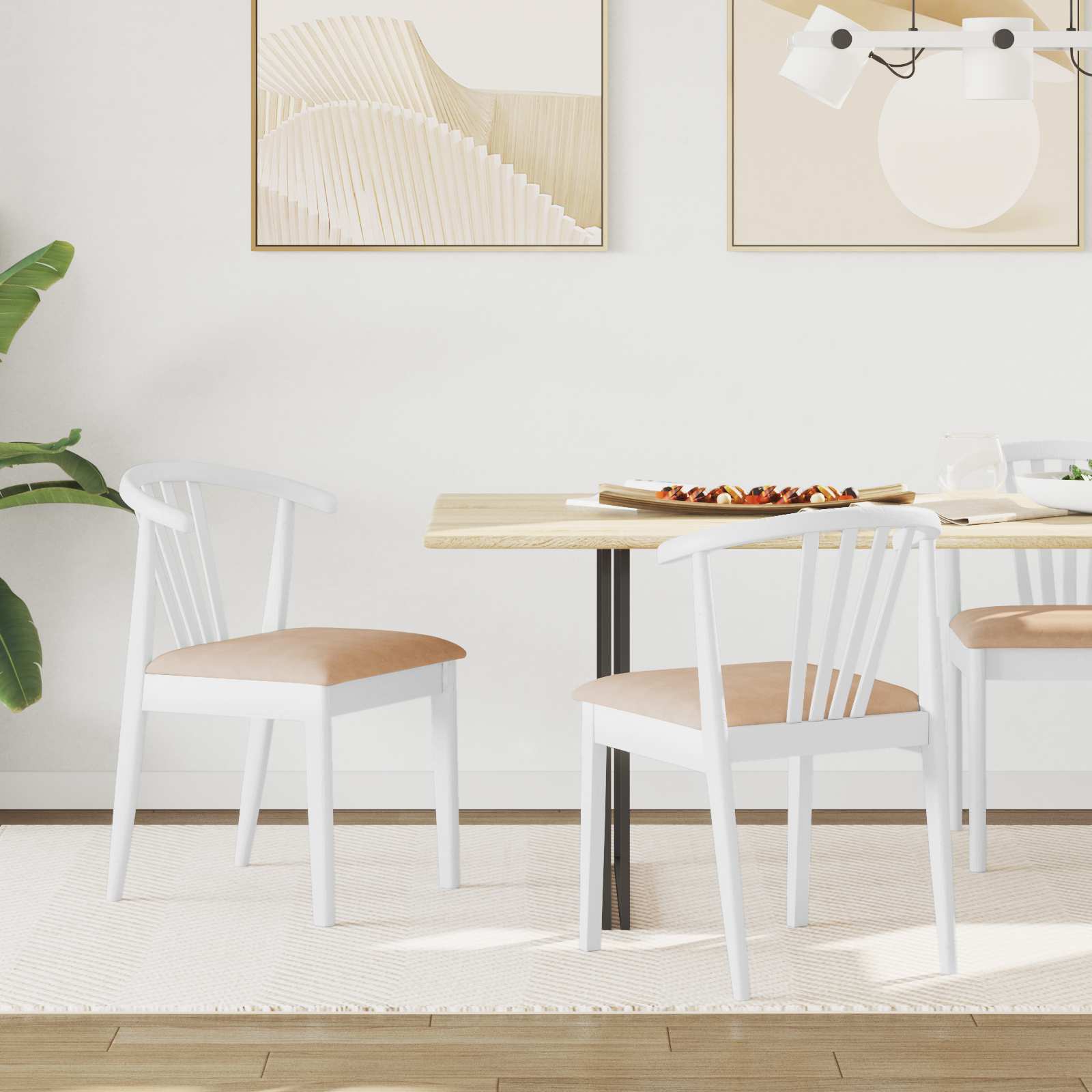 Chaise de salle à manger 2 pcs Blanc et marron - XIOS