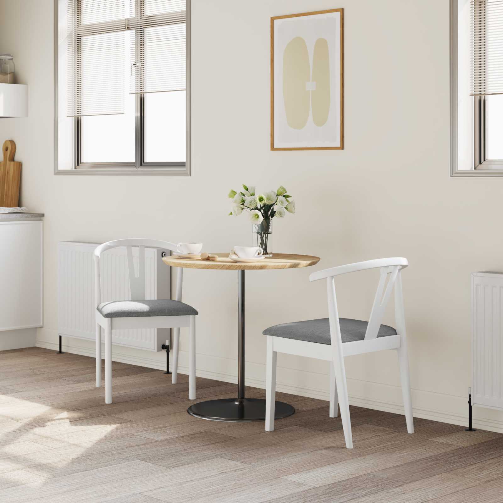 Chaise de salle à manger 2 pcs Blanc et Gris - XIOS