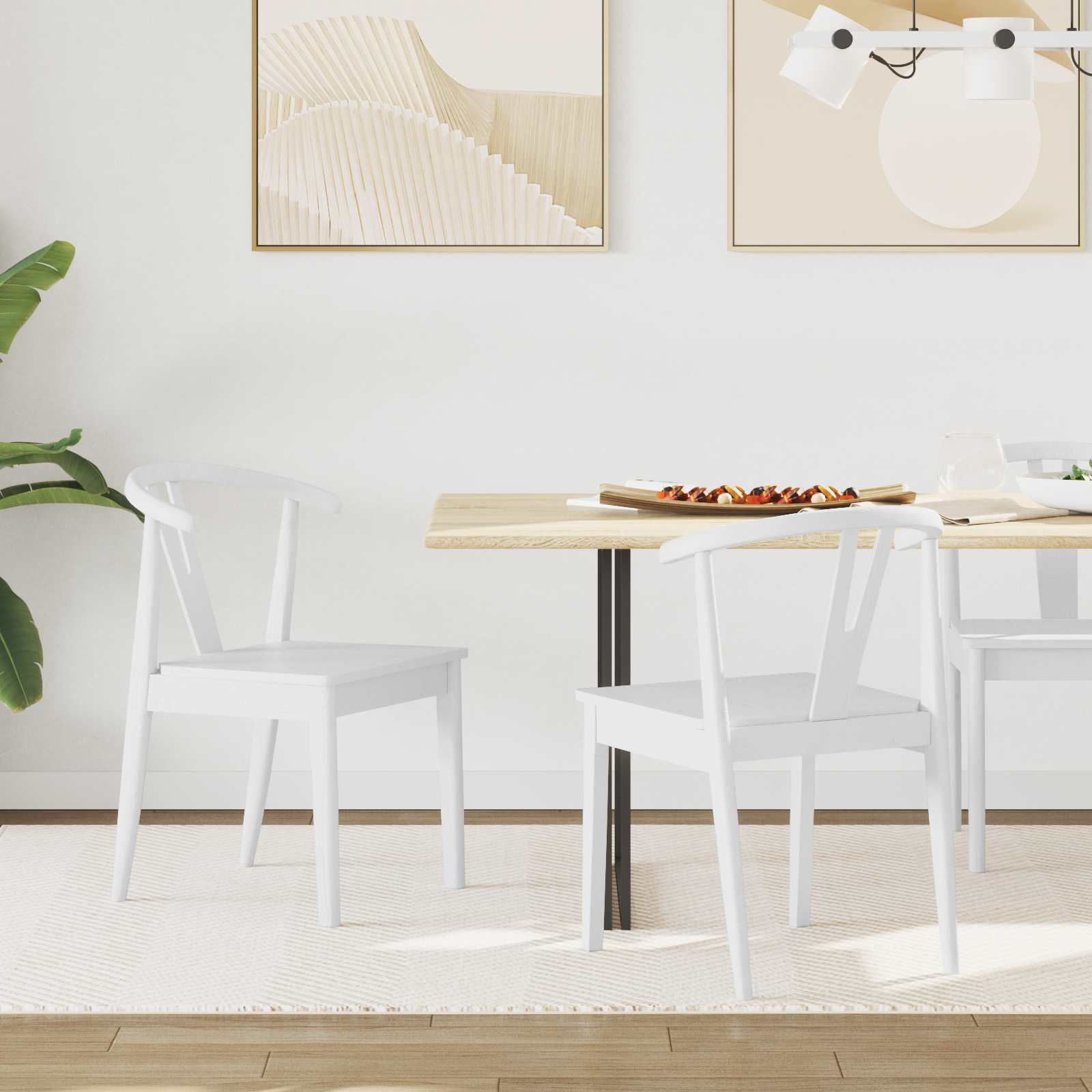 Chaise de salle à manger 2 pcs Blanc et Blanc - XIOS
