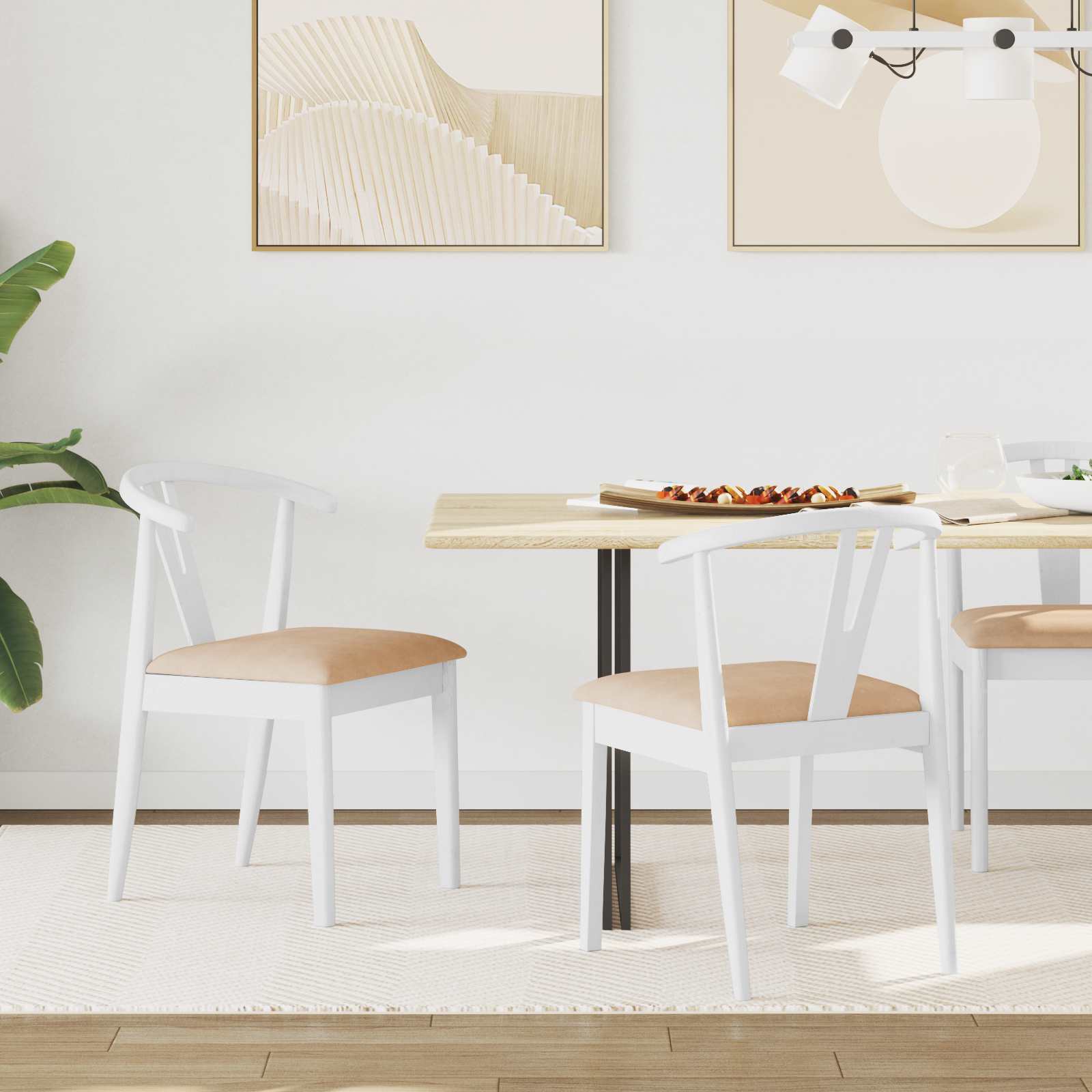 Chaise de salle à manger 2 pcs Blanc et marron - XIOS
