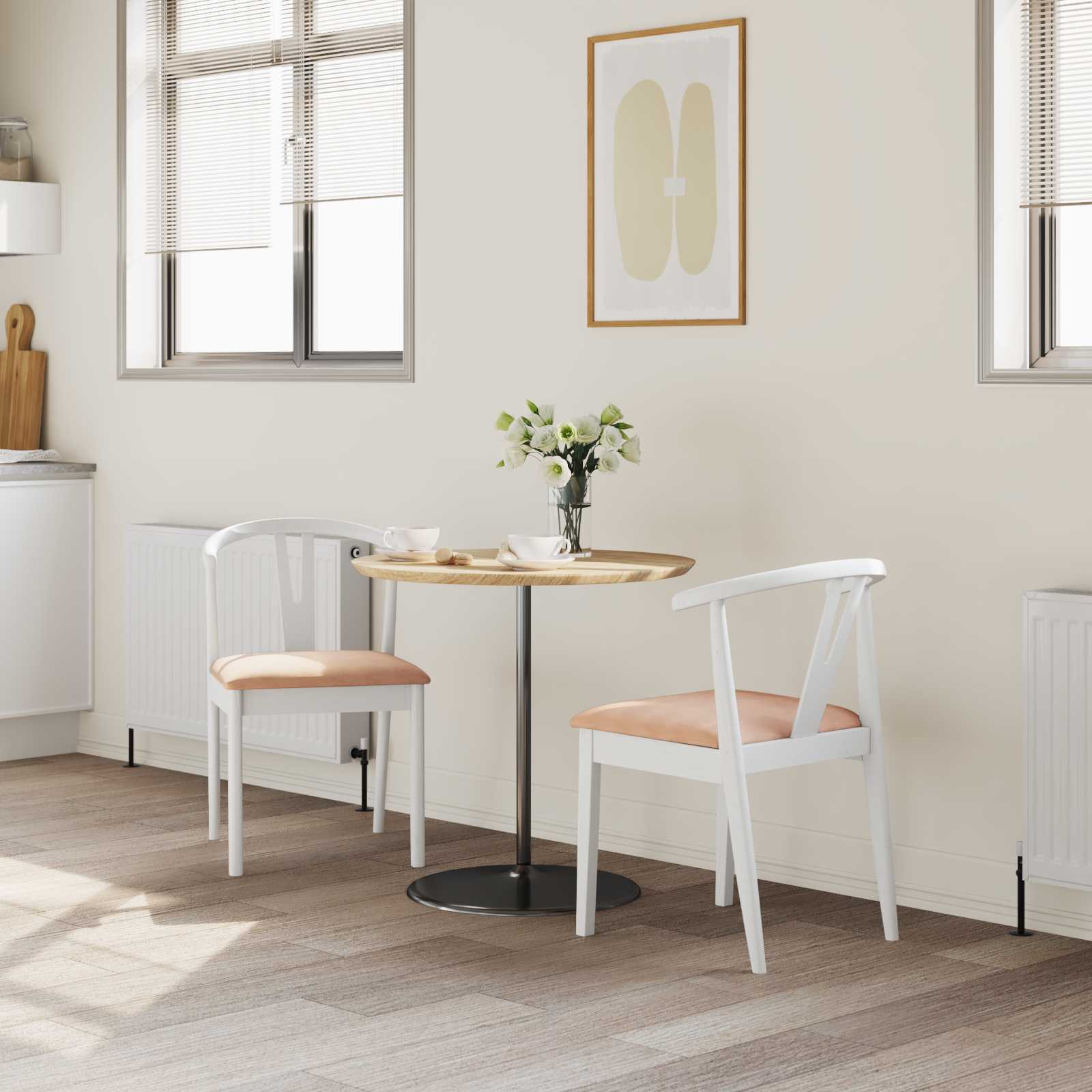 Chaise de salle à manger 2 pcs Blanc et marron - XIOS