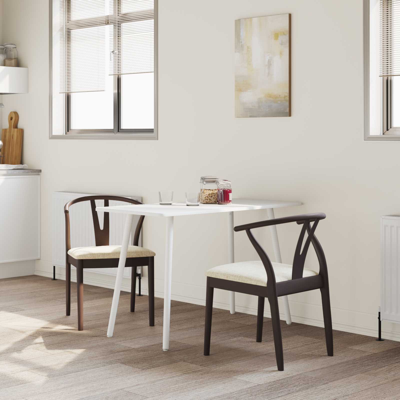 Chaise de salle à manger 2 pcs Marron clair et clair - XIOS