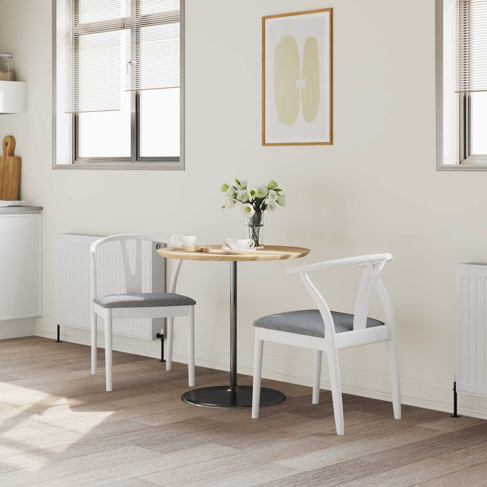 Chaise de salle à manger 2 pcs Blanc et Gris - XIOS
