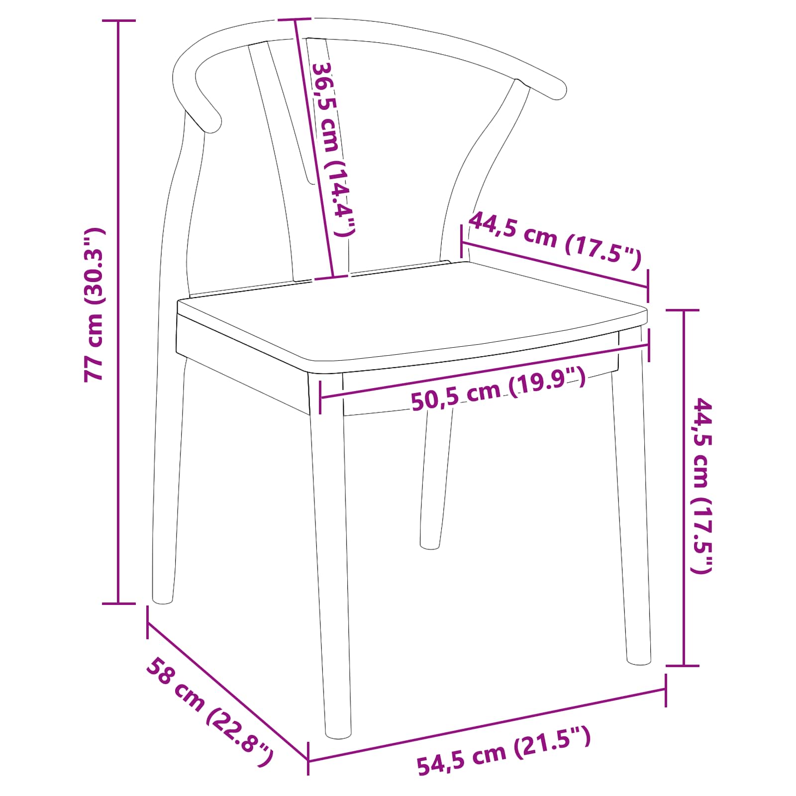 Chaise de salle à manger 2 pcs Blanc et Naturel - XIOS