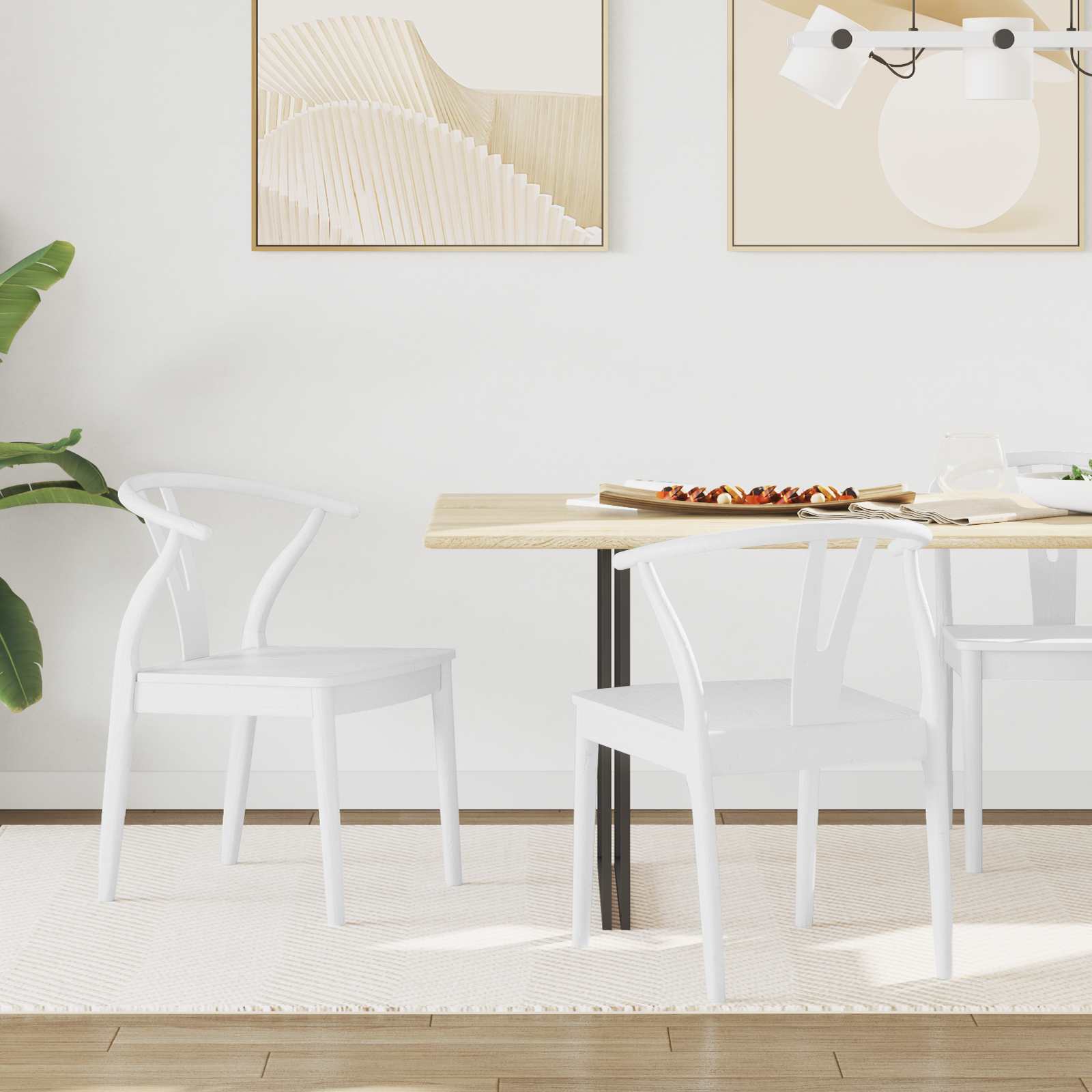 Chaise de salle à manger 2 pcs Blanc et Blanc - XIOS