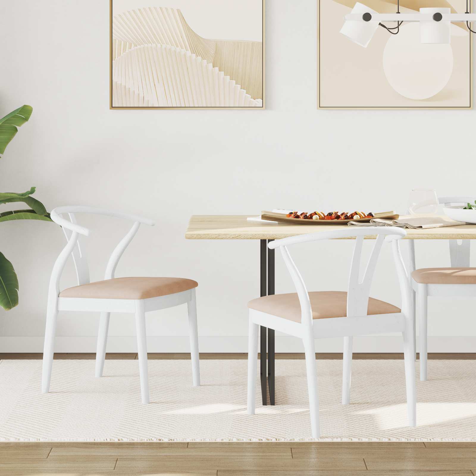 Chaise de salle à manger 2 pcs Blanc et marron - XIOS