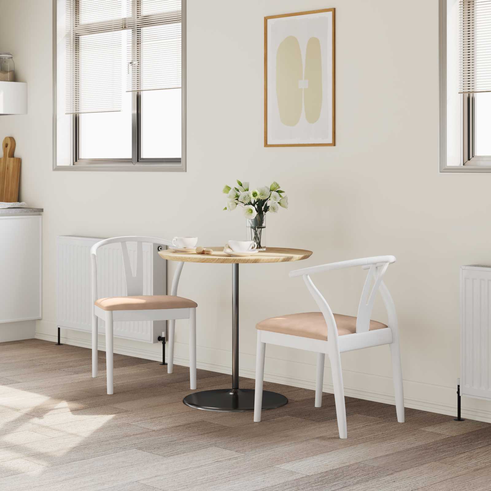 Chaise de salle à manger 2 pcs Blanc et marron - XIOS