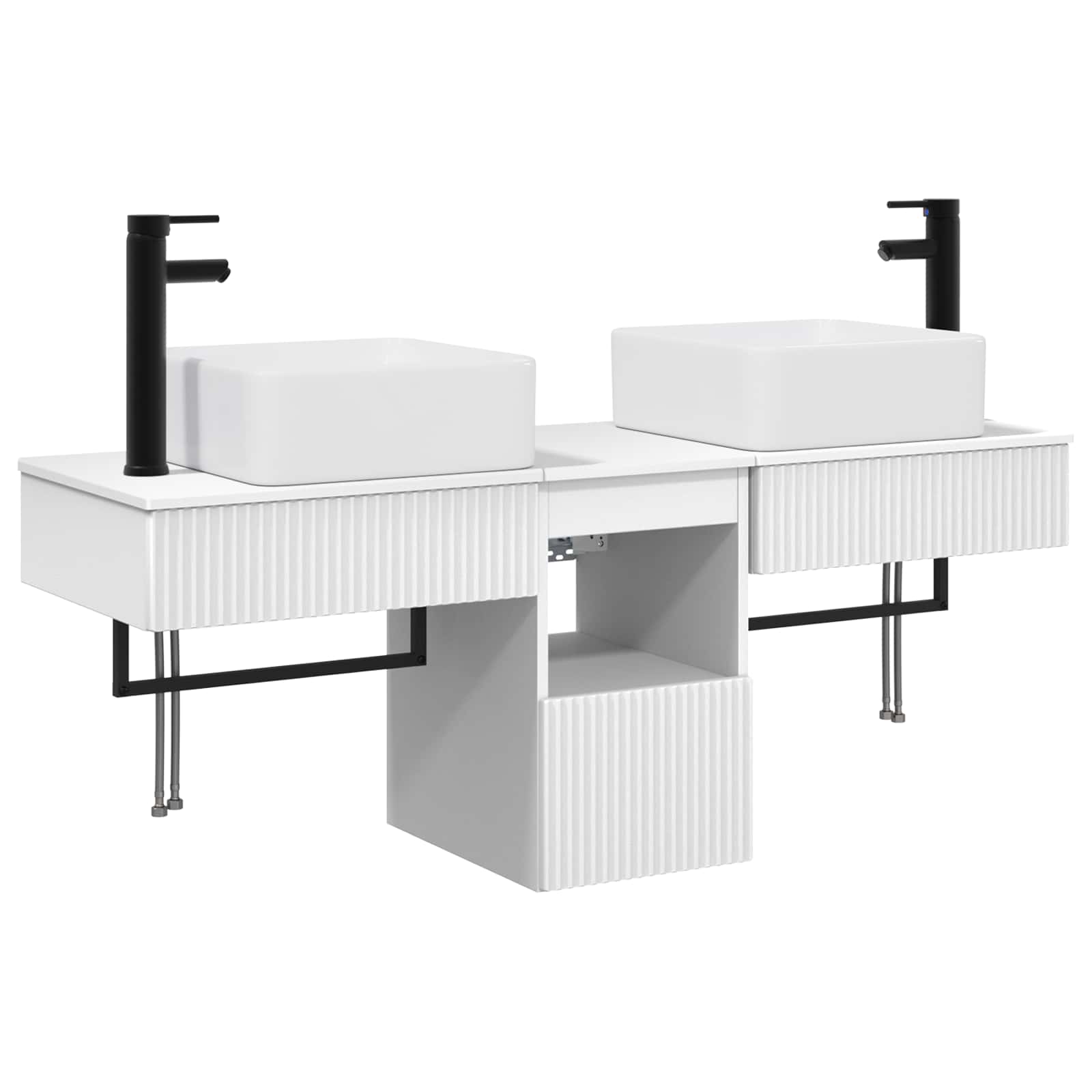 Ensemble d'armoire de salle de bain 3 pc Blanc 53 x 35 x 39 cm