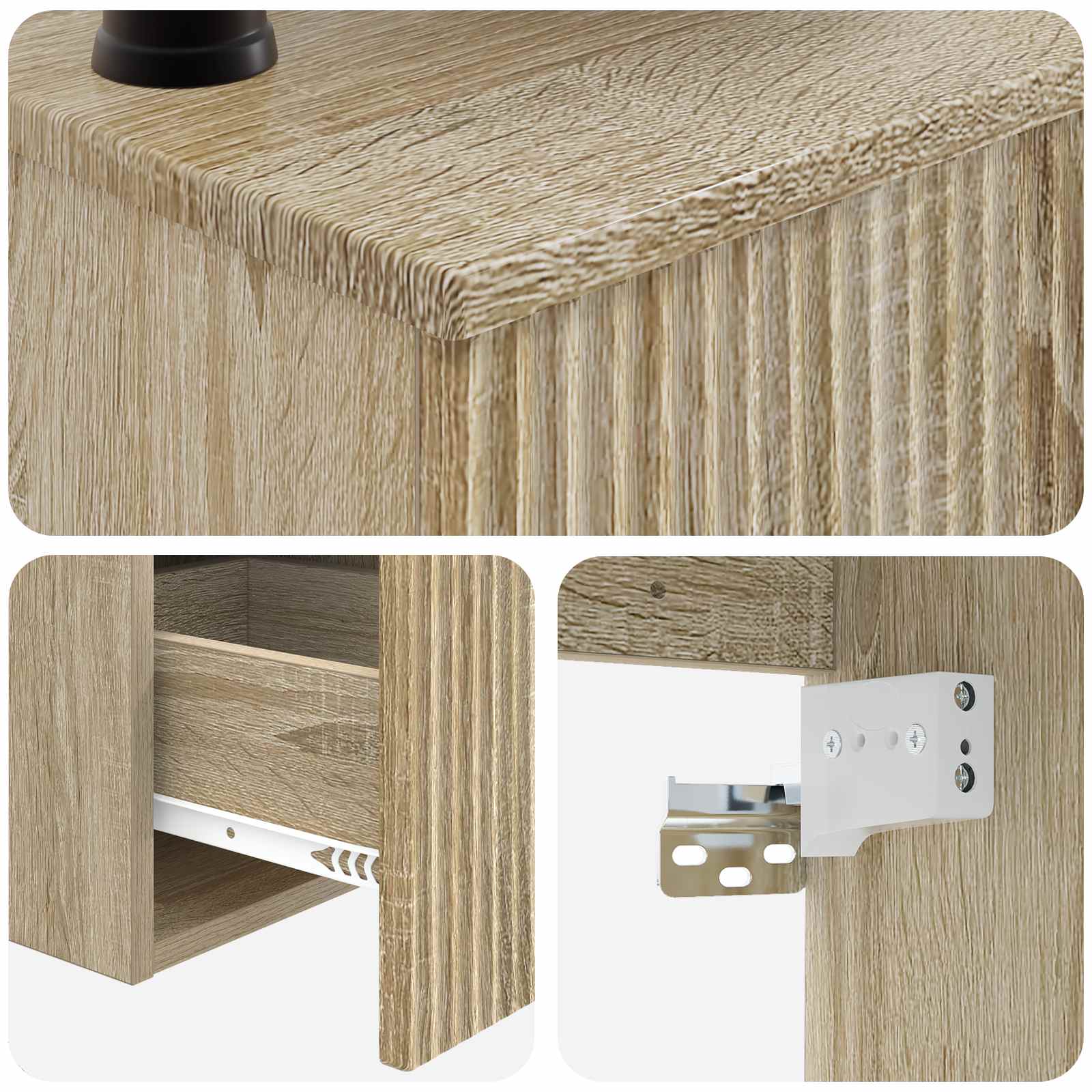 Ensemble d'armoire de salle de bain 3 pc Chêne Sonoma