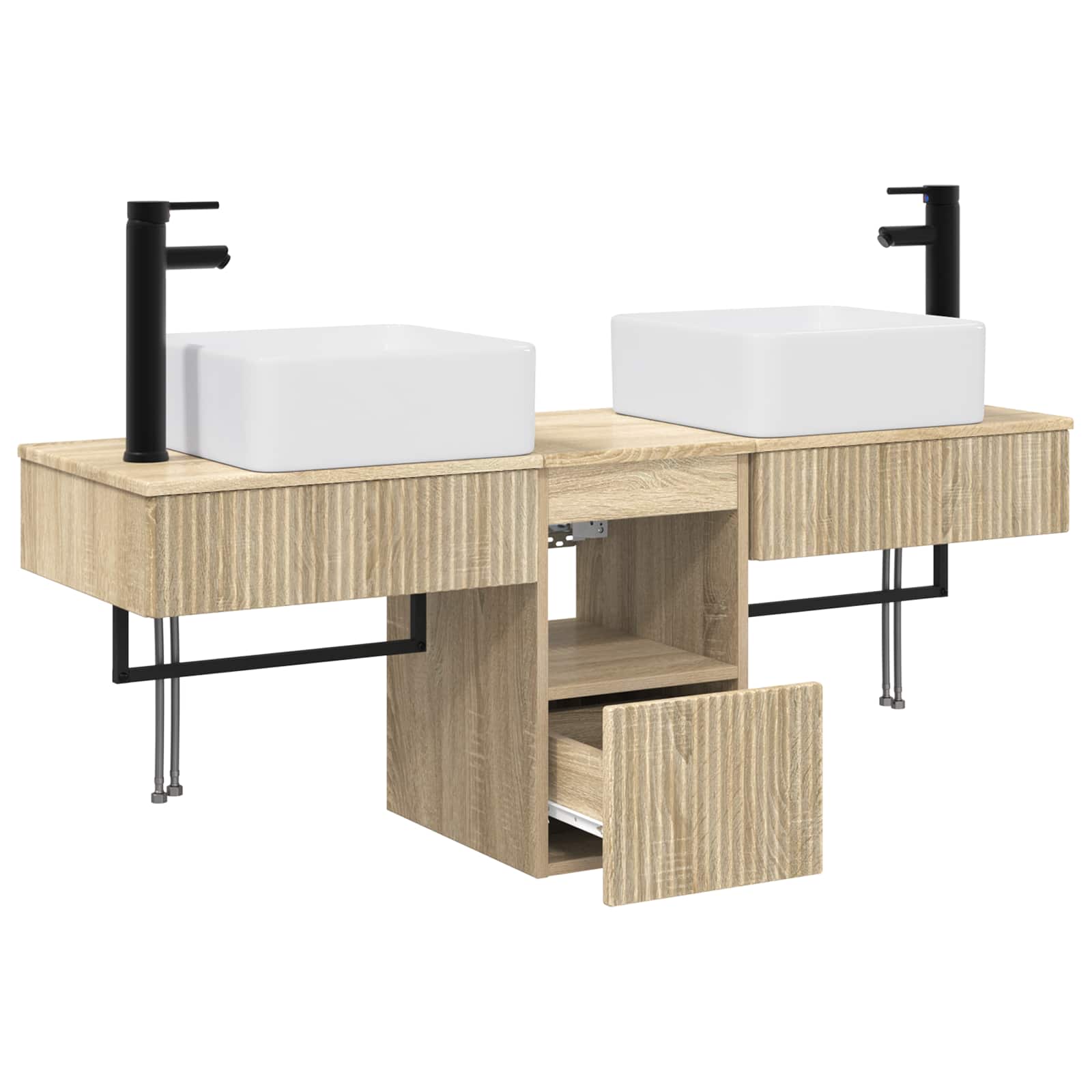 Ensemble d'armoire de salle de bain 3 pc Chêne Sonoma