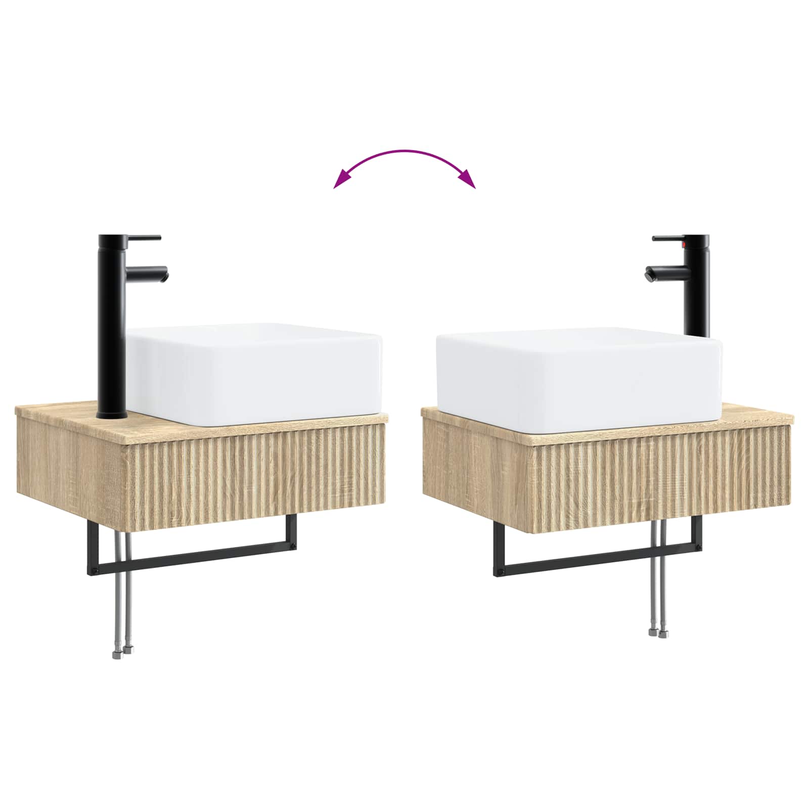 Ensemble d'armoire de salle de bain 3 pc Chêne Sonoma