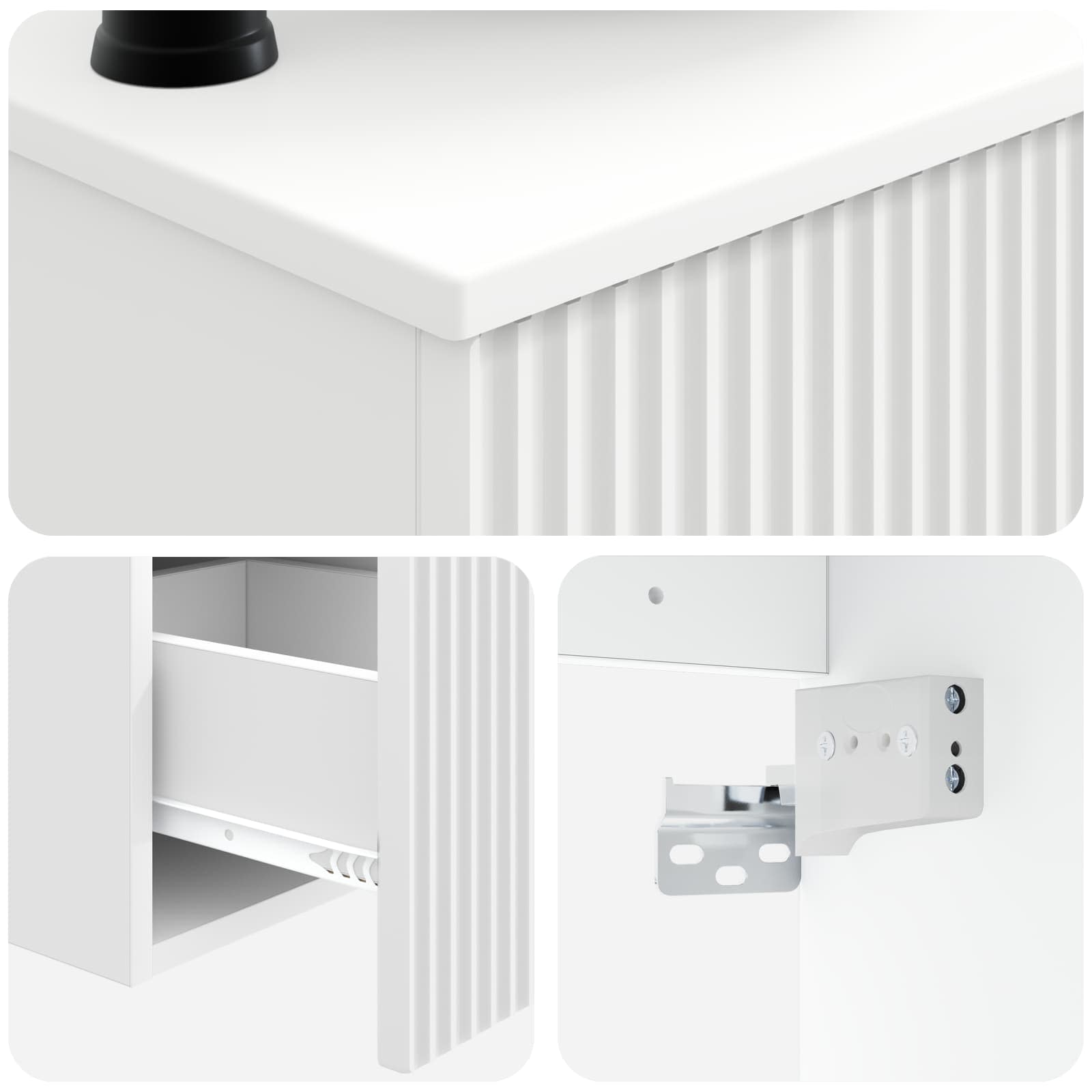 Ensemble d'armoire de salle de bain 3 pc Blanc brillant