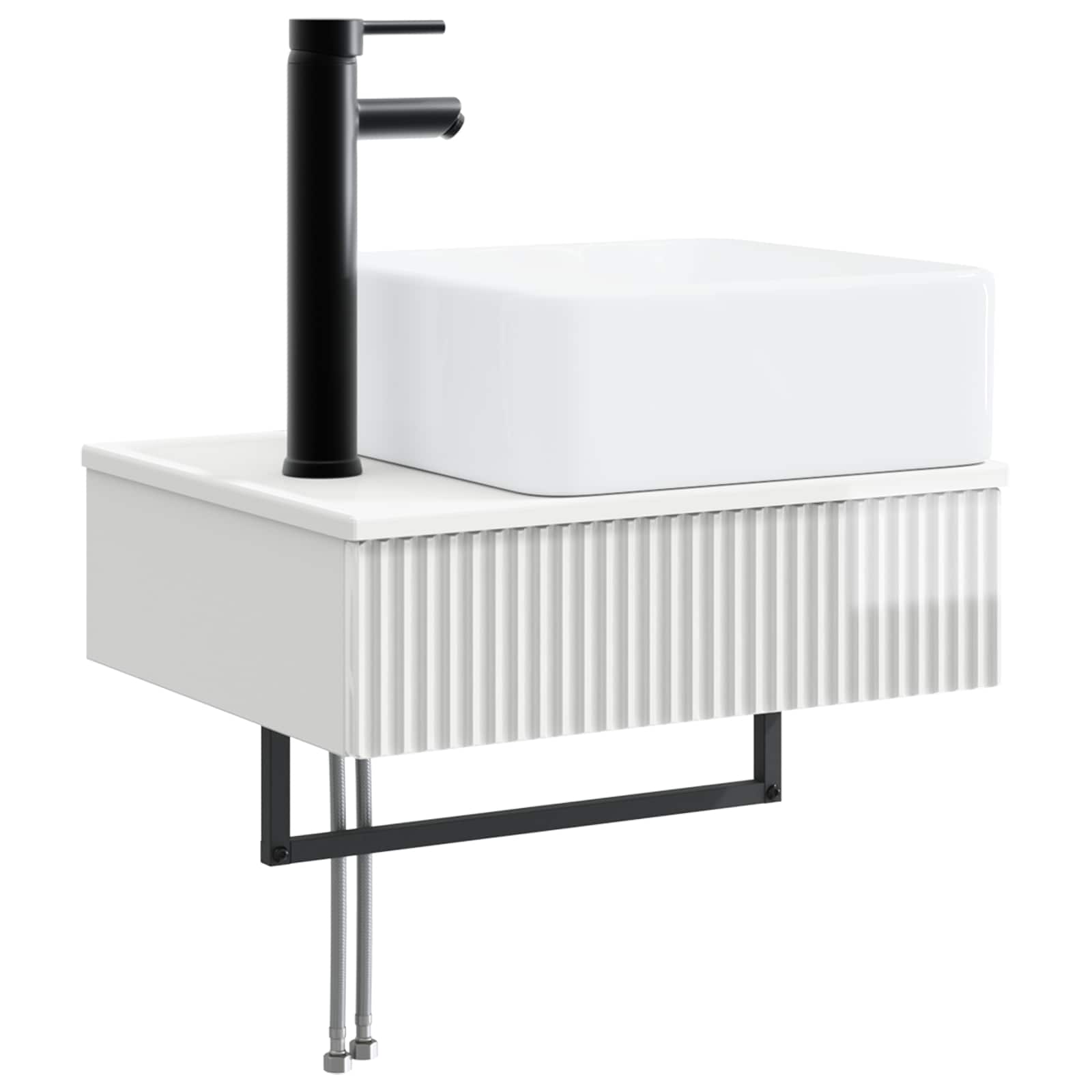 Ensemble d'armoire de salle de bain 3 pc Blanc brillant
