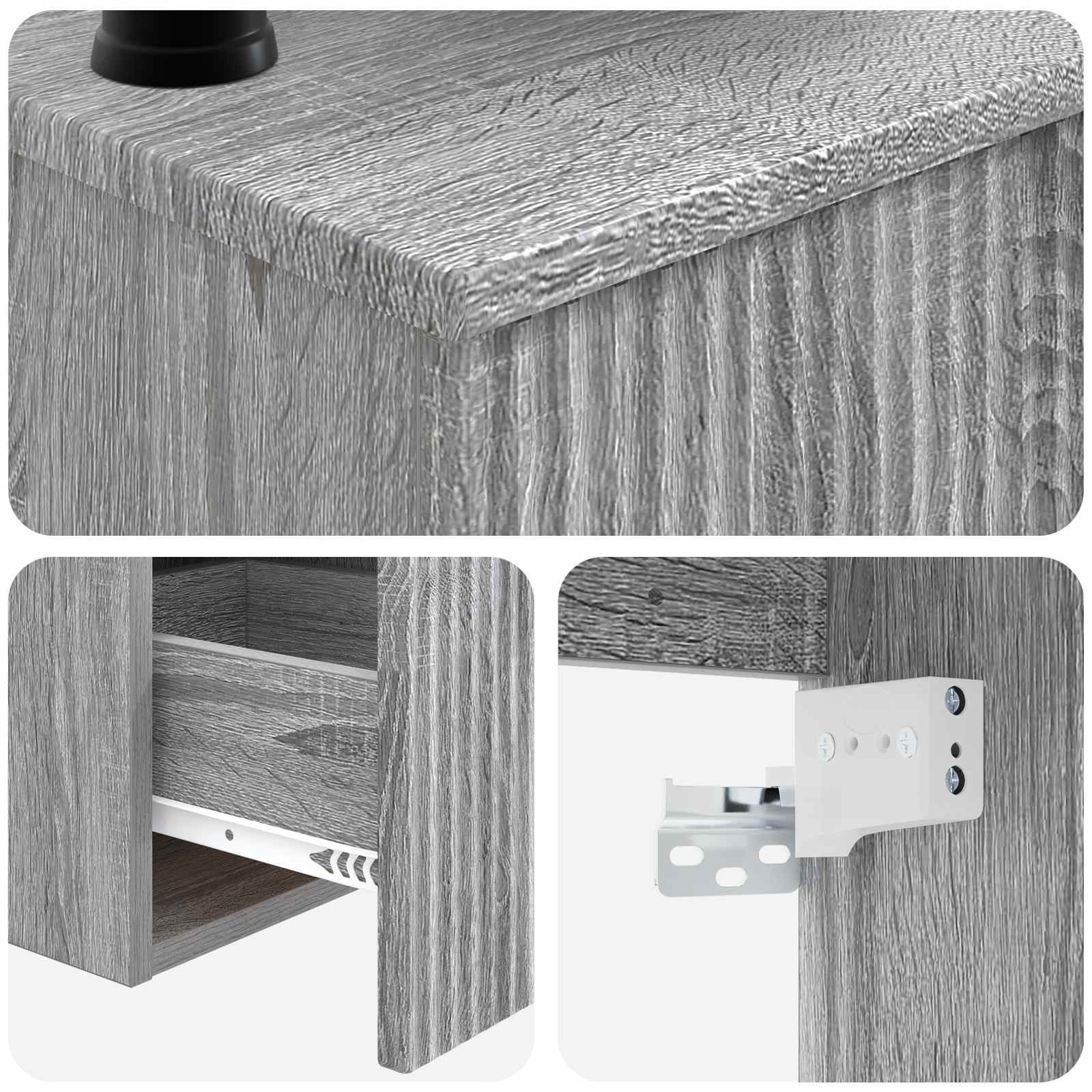 Ensemble d'armoire de salle de bain 3 pc Sonoma gris