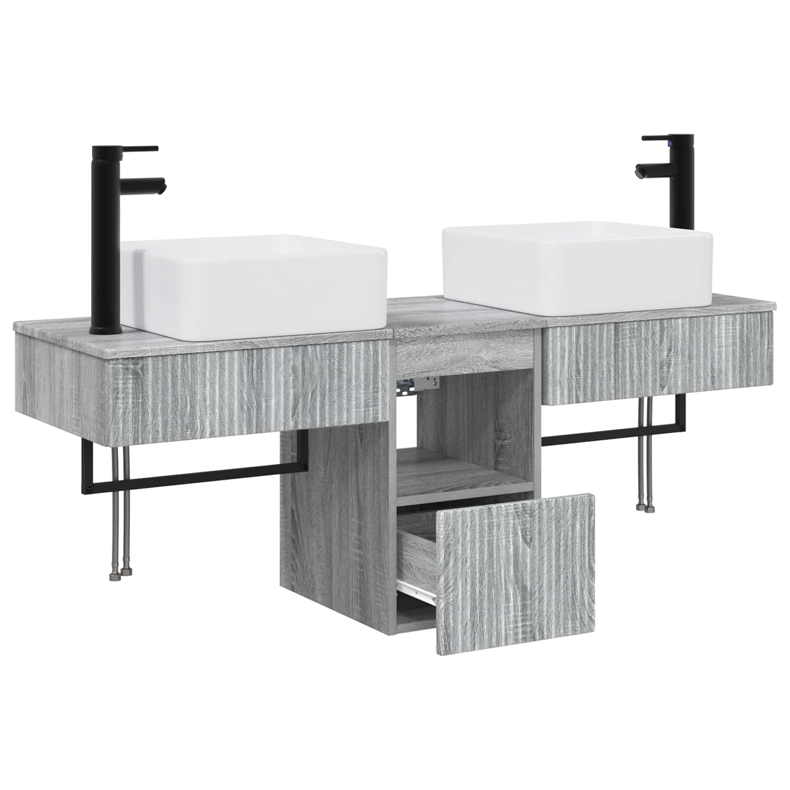 Ensemble d'armoire de salle de bain 3 pc Sonoma gris