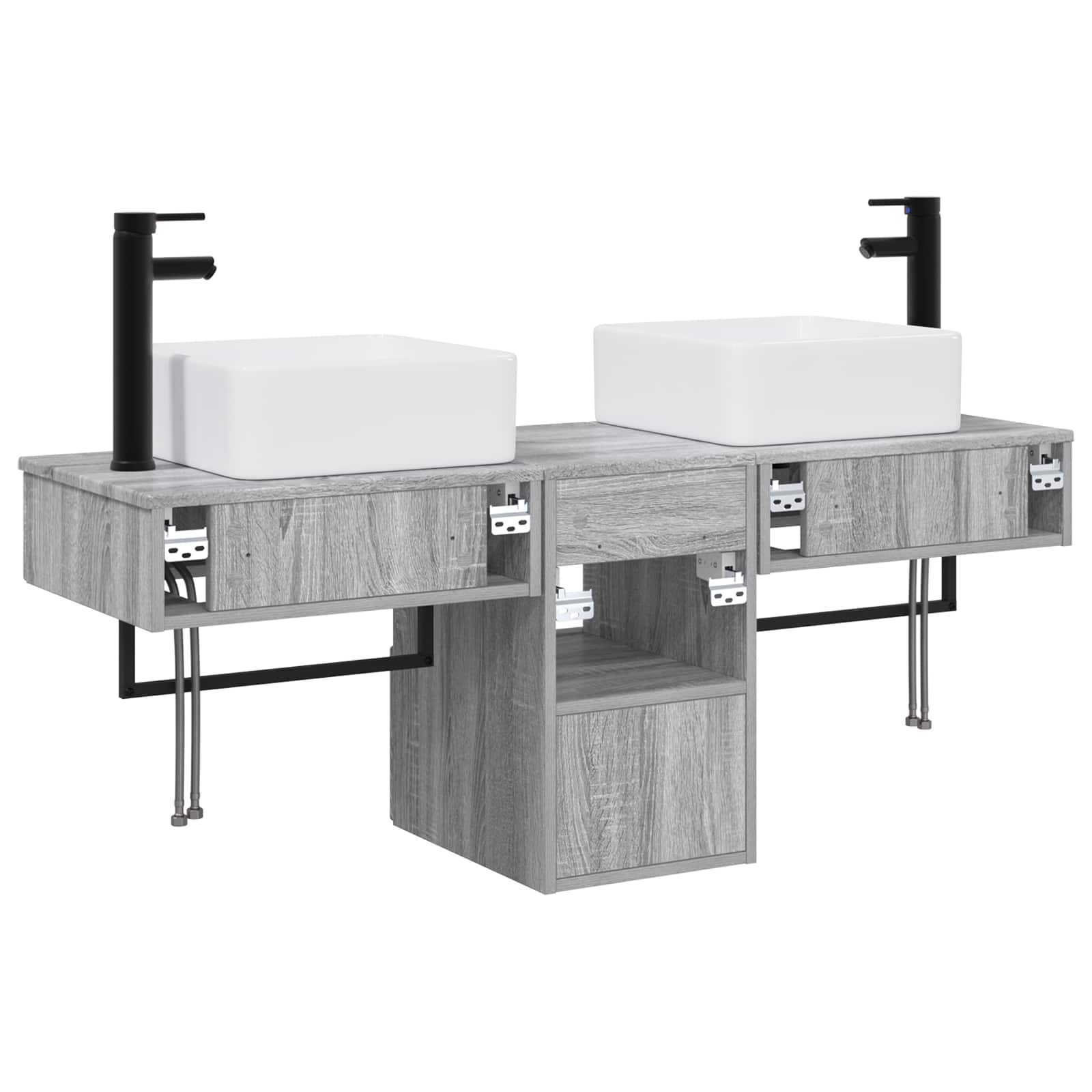 Ensemble d'armoire de salle de bain 3 pc Sonoma gris