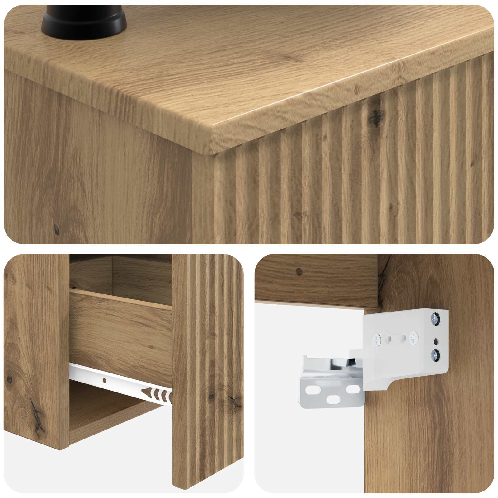Ensemble d'armoire de salle de bain 3 pc Chêne artisanal