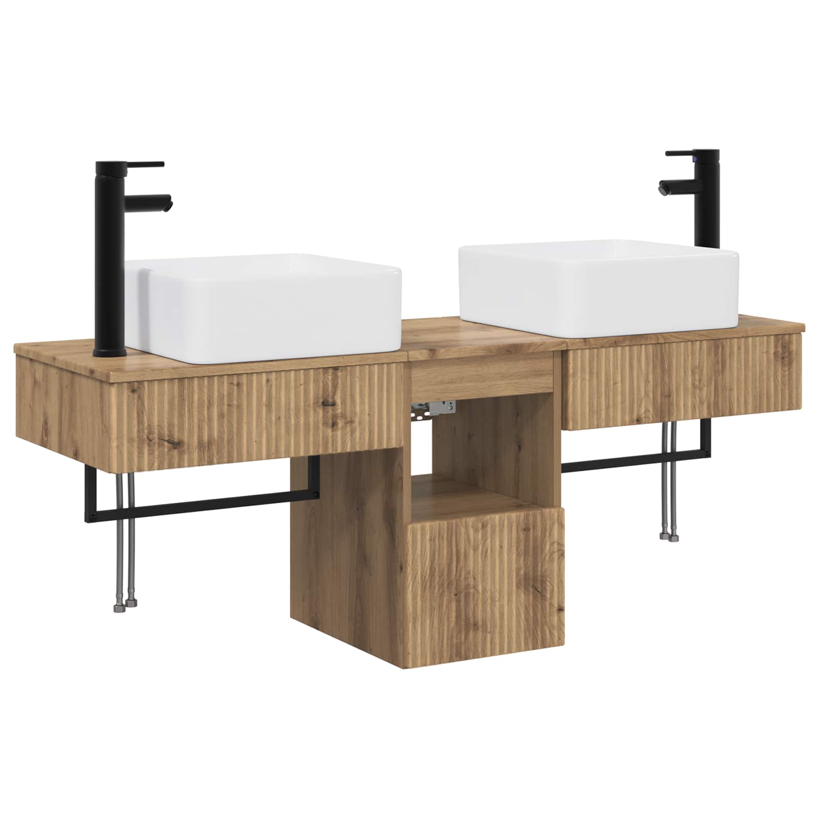 Ensemble d'armoire de salle de bain 3 pc Chêne artisanal