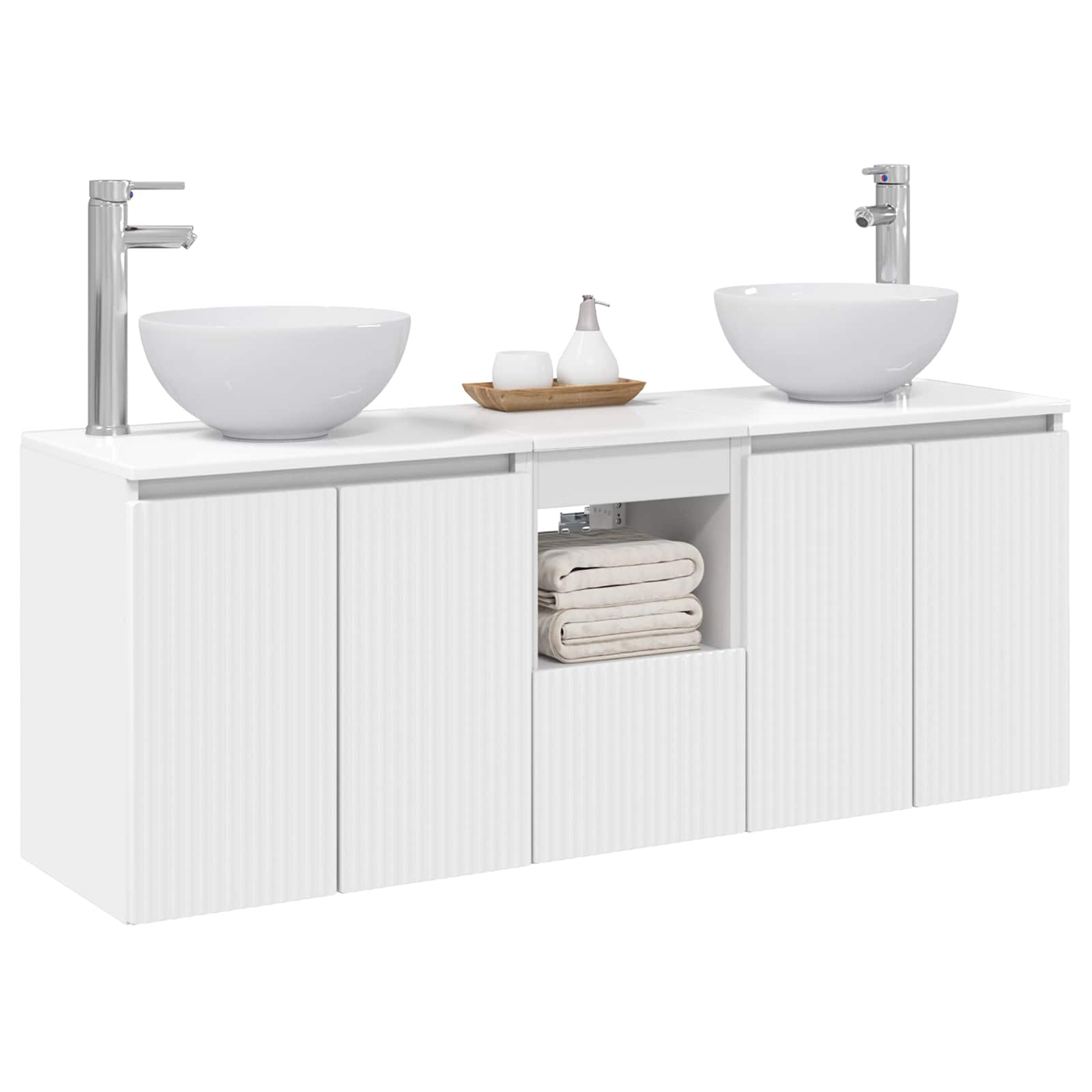 Ensemble d'armoire de salle de bain 3 pc Blanc