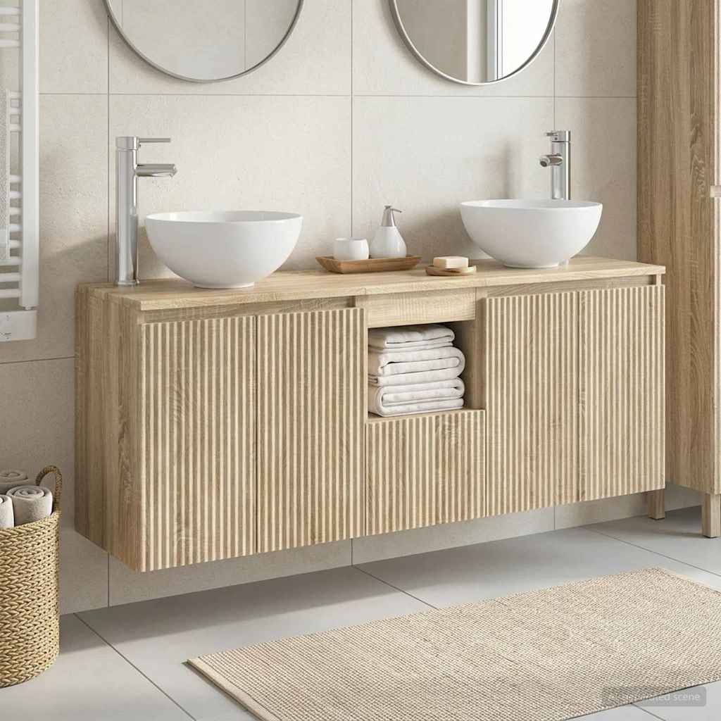Ensemble d'armoire de salle de bain 3 pc Chêne Sonoma