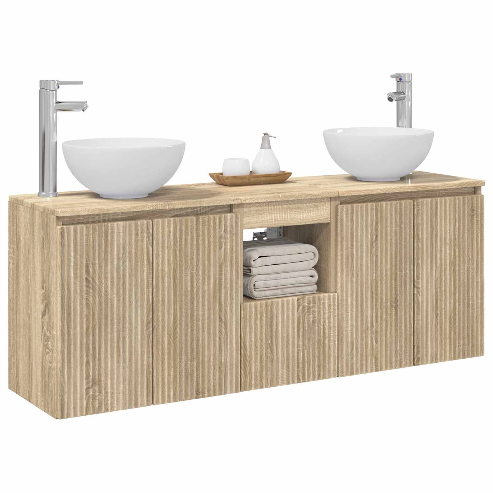 Ensemble d'armoire de salle de bain 3 pc Chêne Sonoma