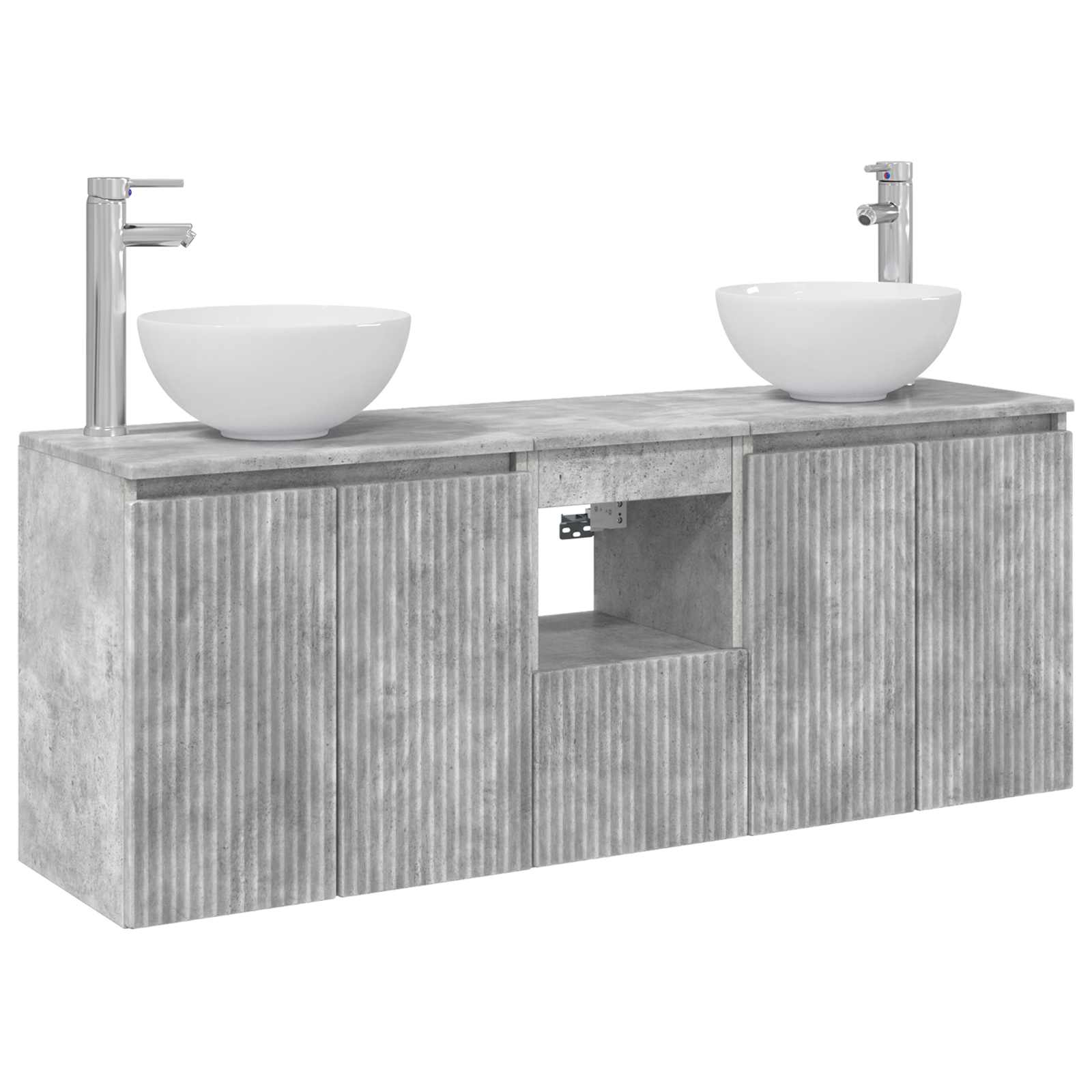 Ensemble d'armoire de salle de bain 3 pc Gris béton