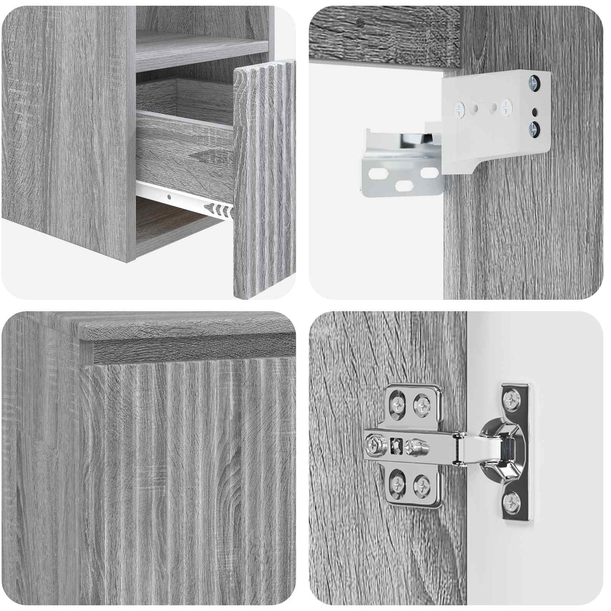 Ensemble d'armoire de salle de bain 3 pc Sonoma gris