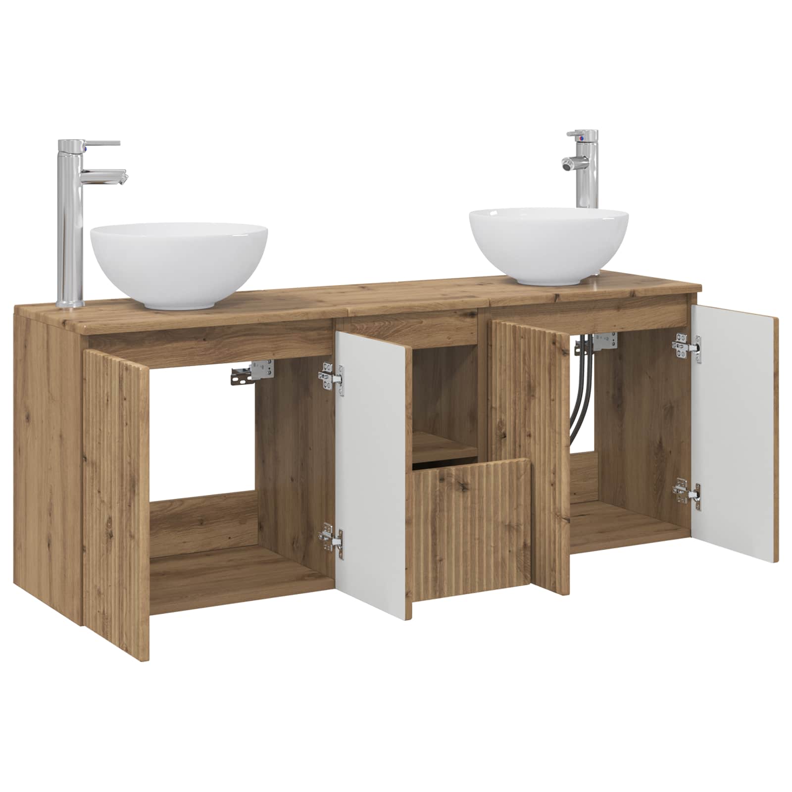 Ensemble d'armoire de salle de bain 3 pc Chêne artisanal